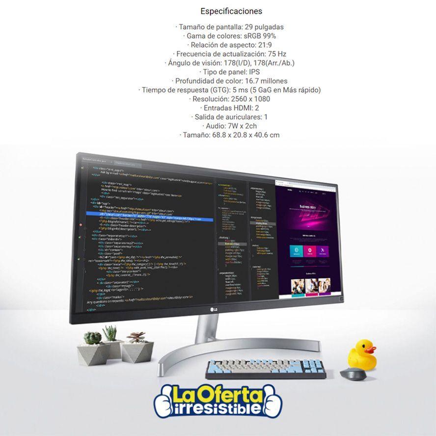 Monitor LG Ultrawide 29' WFHD IPS FreeSync 29WN600-W-3