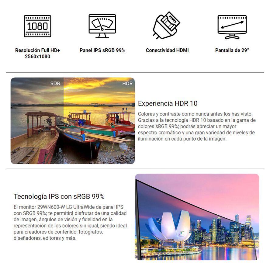 Monitor LG Ultrawide 29' WFHD IPS FreeSync 29WN600-W-2