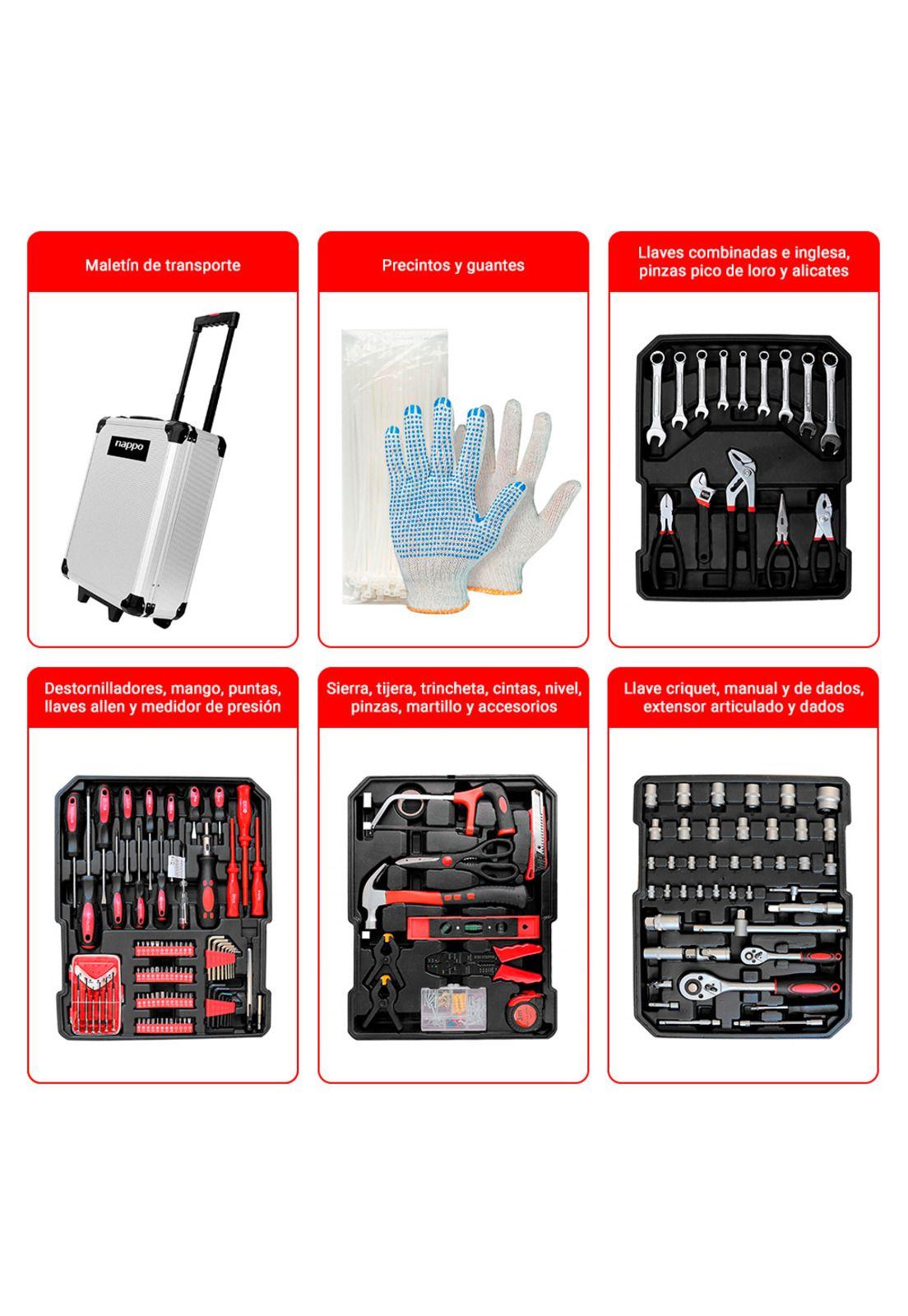 Kit de Herramientas Nappo 499 piezas con Maletín de Aluminio-2