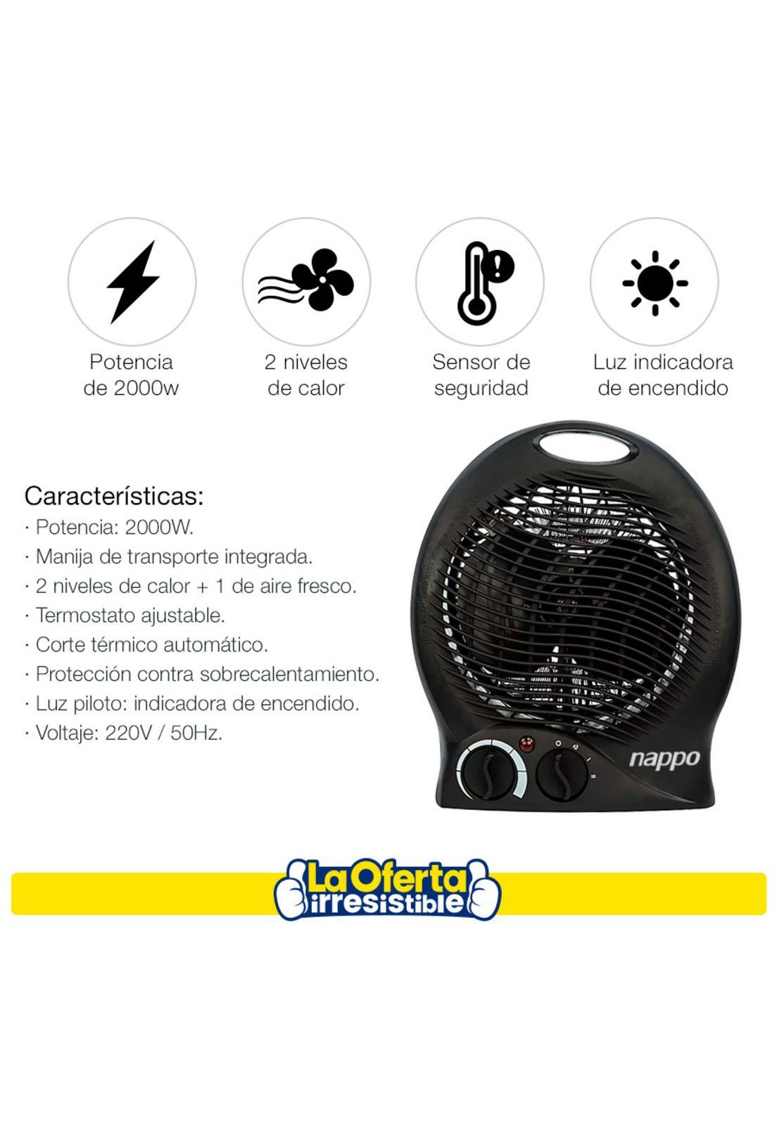 Calefactor Termo Ventilador Nappo 2000w Sensor De Seguridad-2