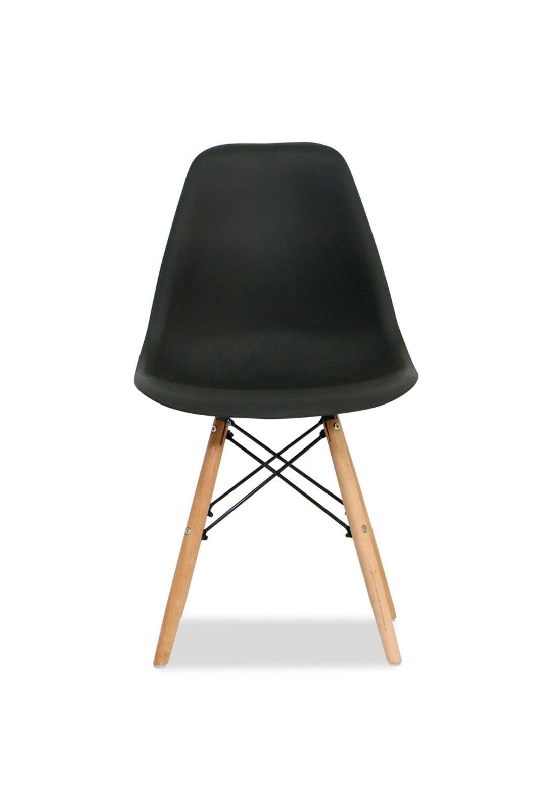 Silla Eames Empoli Patas de Madera y Marco Metálico Negra-1