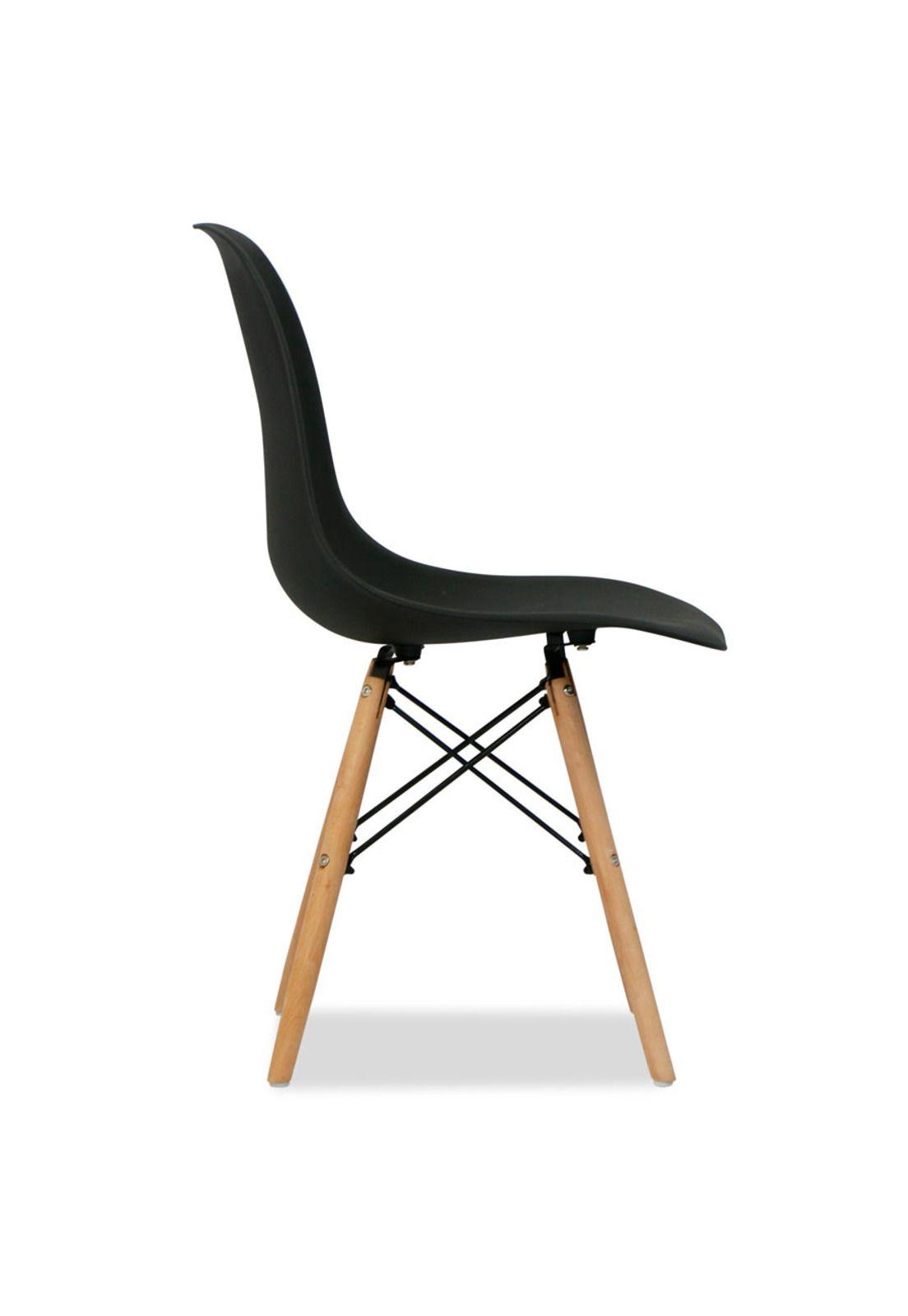 Silla Eames Empoli Patas de Madera y Marco Metálico Negra-2