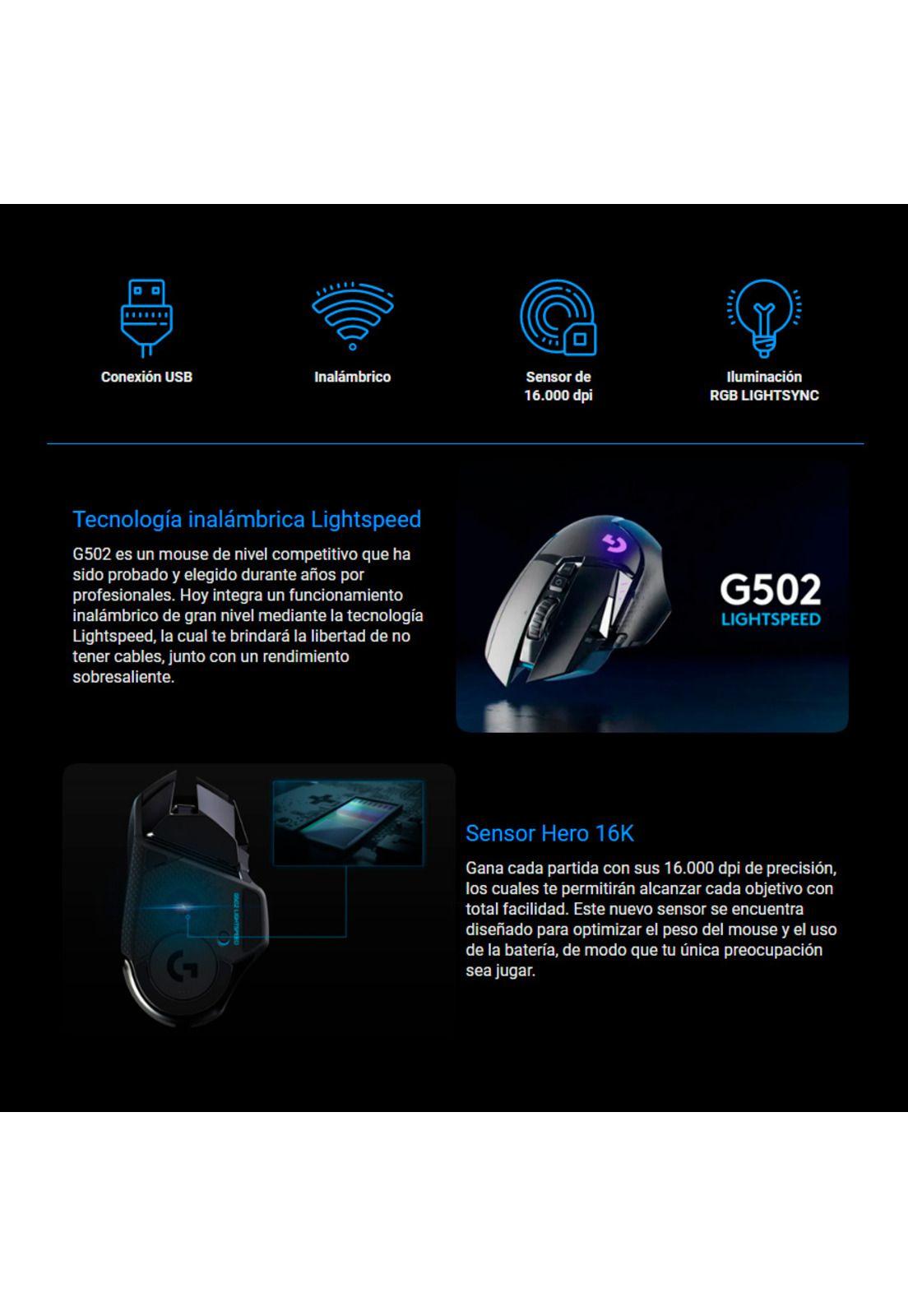Mouse Gamer Inalambrico Logitech G502 Lightspeed-2