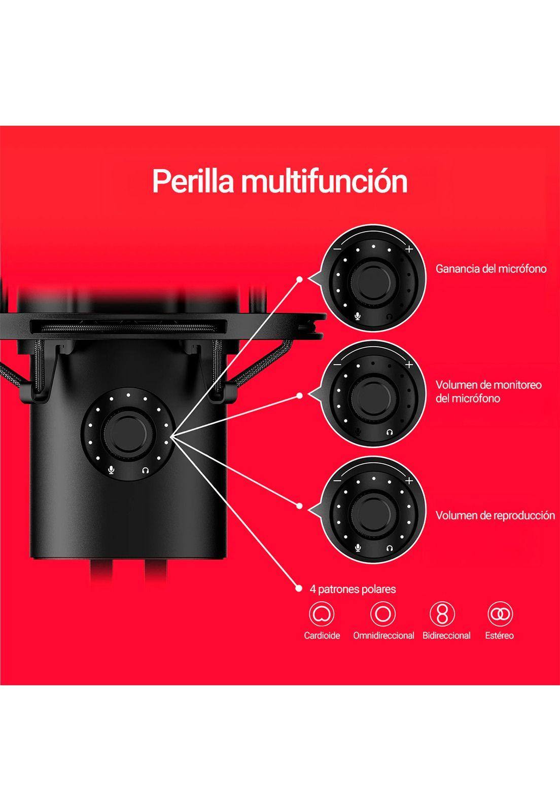 Micrófono Profesional Gamer Hyperx Quadcast 2 Negro-8