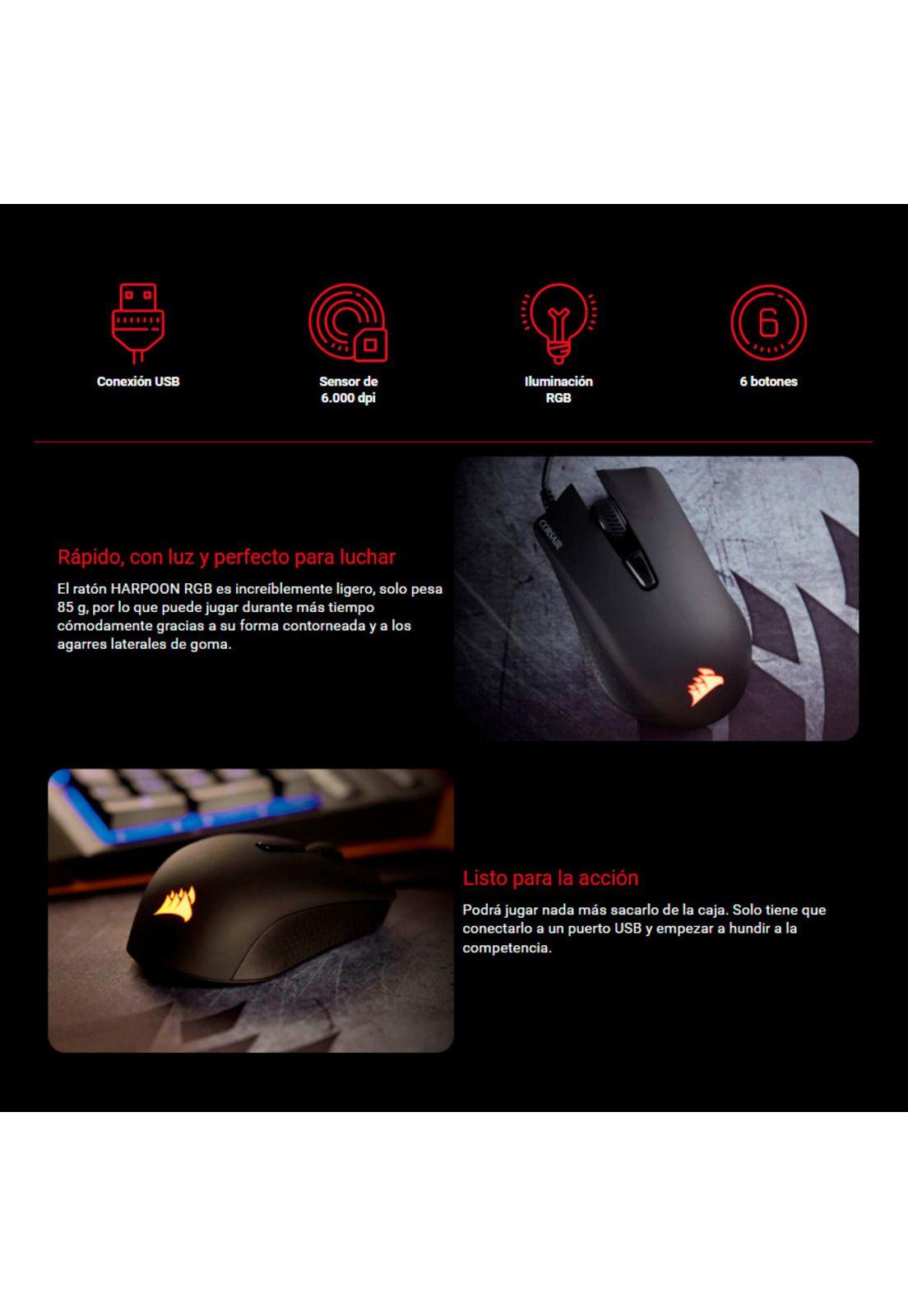 Mouse Gamer Corsair Harpoon RGB 6.000 DPI-2