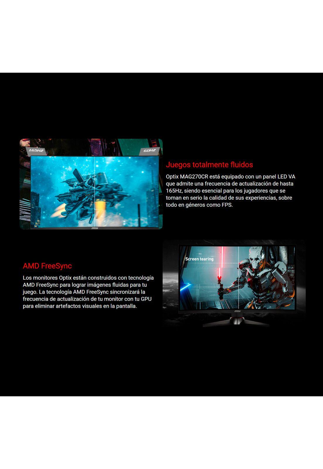 Monitor Gamer Curvo MSI Optix MAG270CR 165Hz 1Ms-3