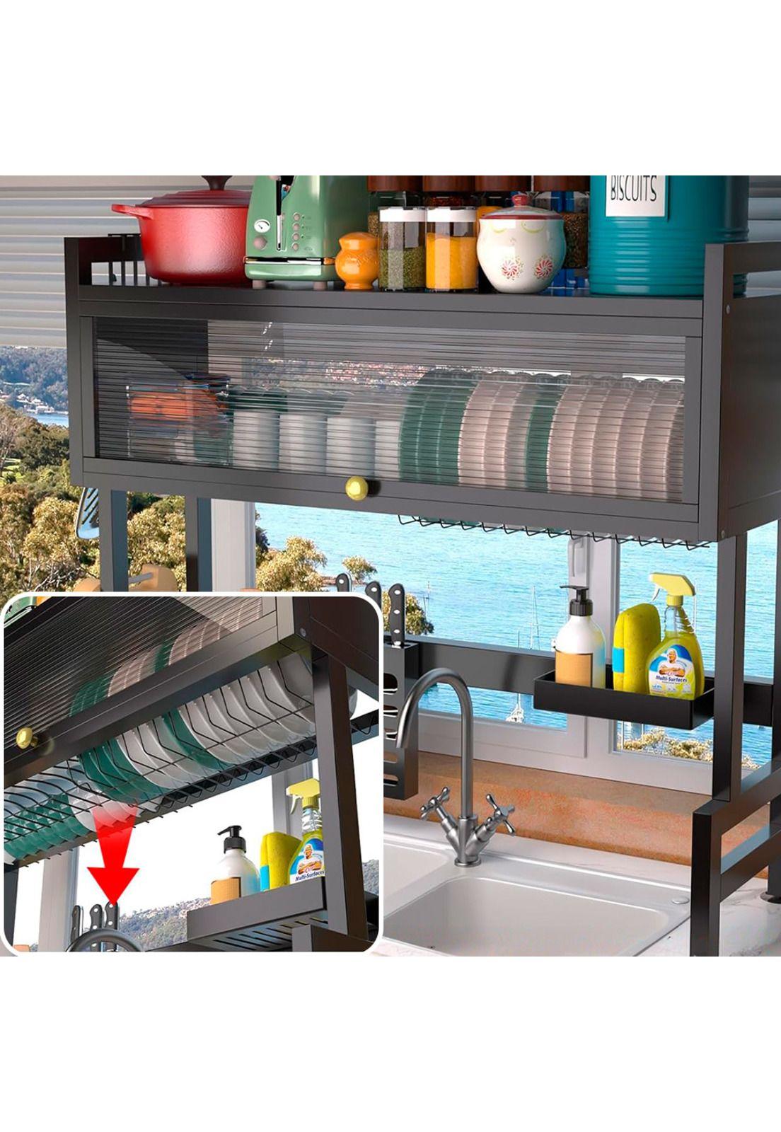 Escurridor Secador  Grande Platos Decoteam 2 Estantes Puerta-4