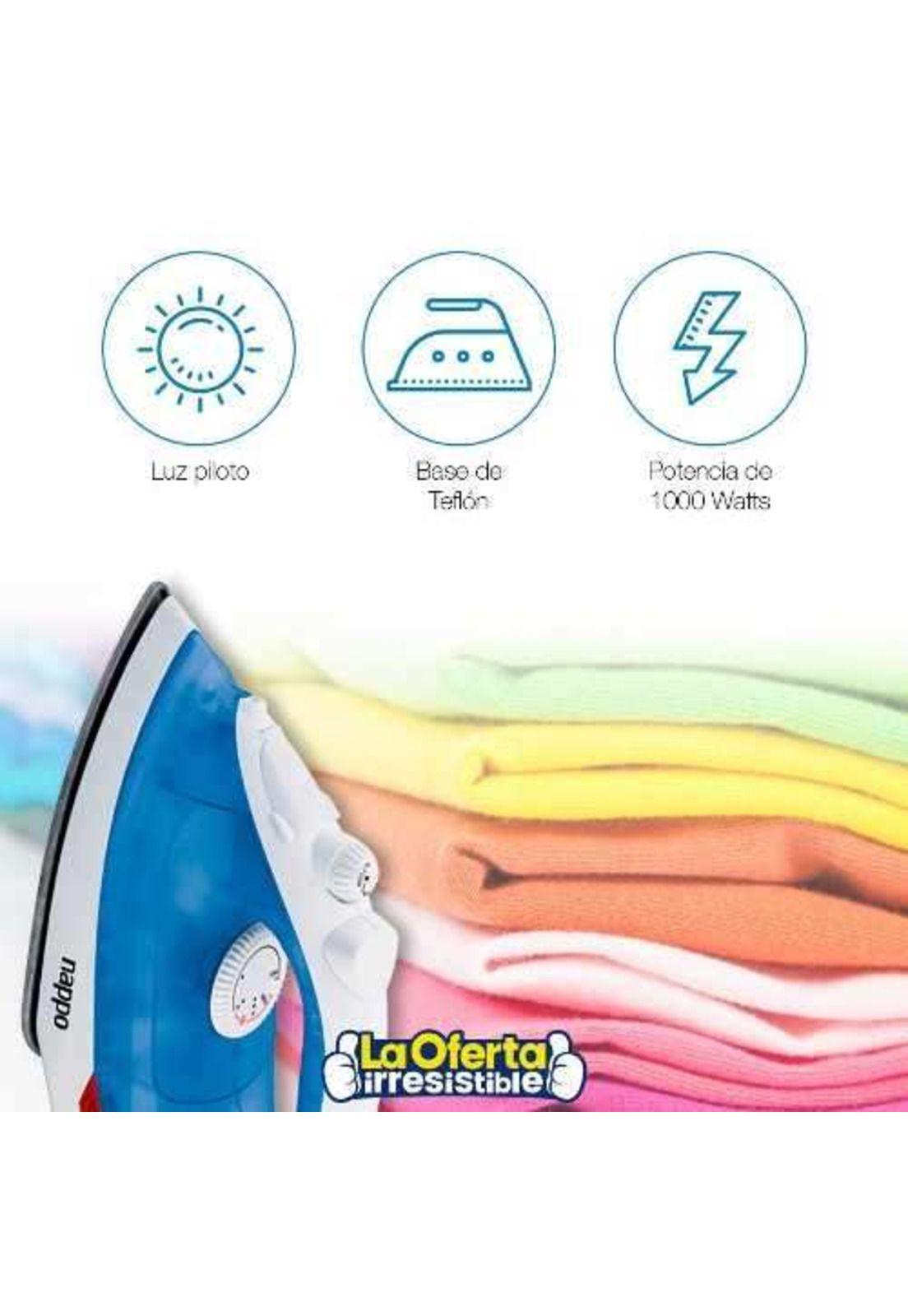 Plancha Nappo 1000W Base De Teflón Celeste-2