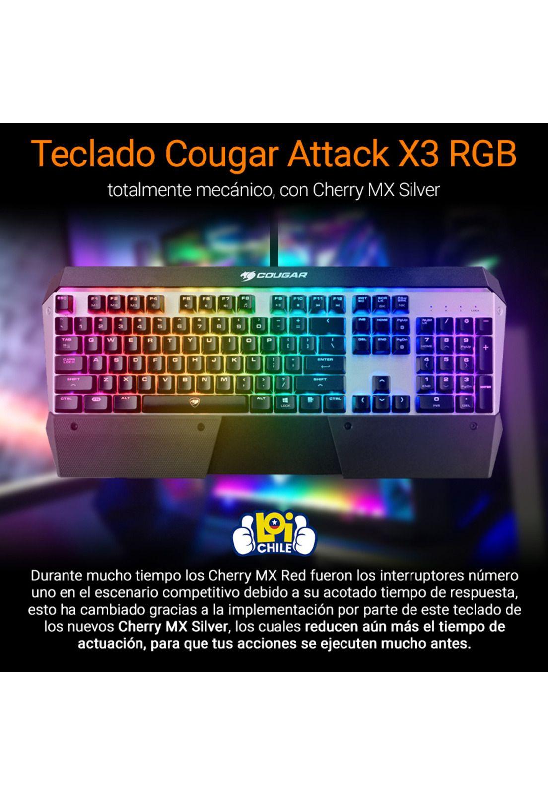 Teclado Gamer Mecanico Cougar Attack X3 RGB-1