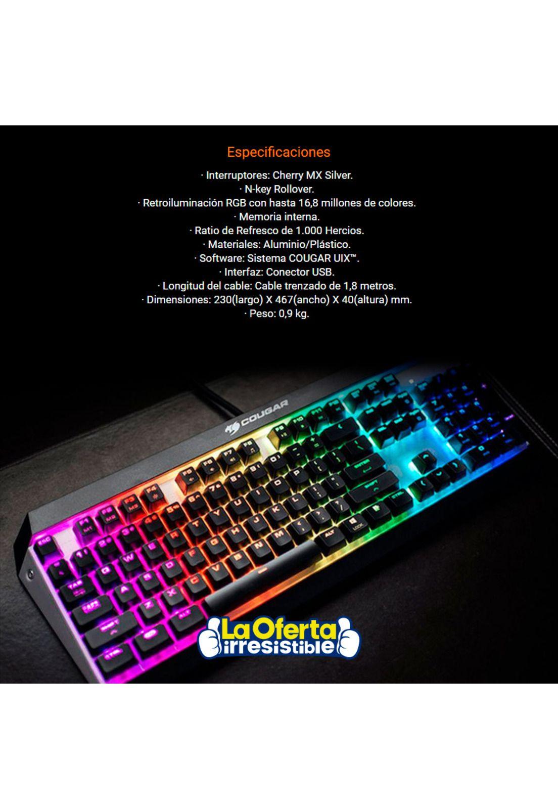 Teclado Gamer Mecanico Cougar Attack X3 RGB-3