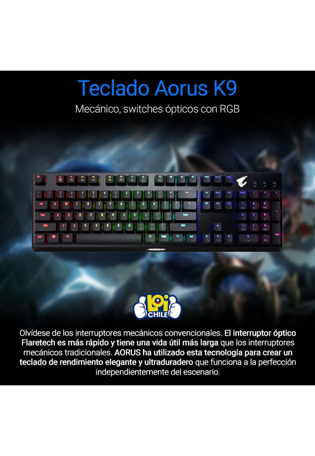 Teclado Gamer Mecanico Aorus K9 Switch Optico RGB-1