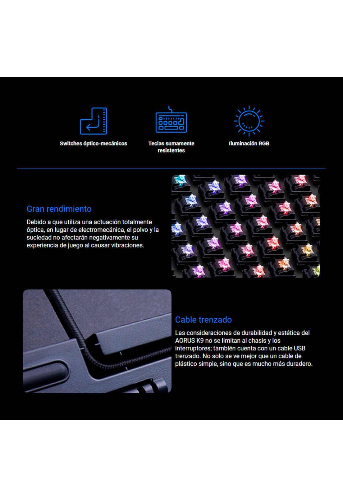 Teclado Gamer Mecanico Aorus K9 Switch Optico RGB-2