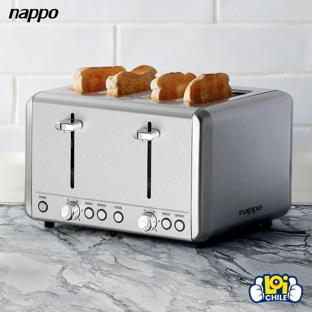 Tostador Eléctrico Nappo 4 Panes Acero Inox 1850w 6 Niveles-1
