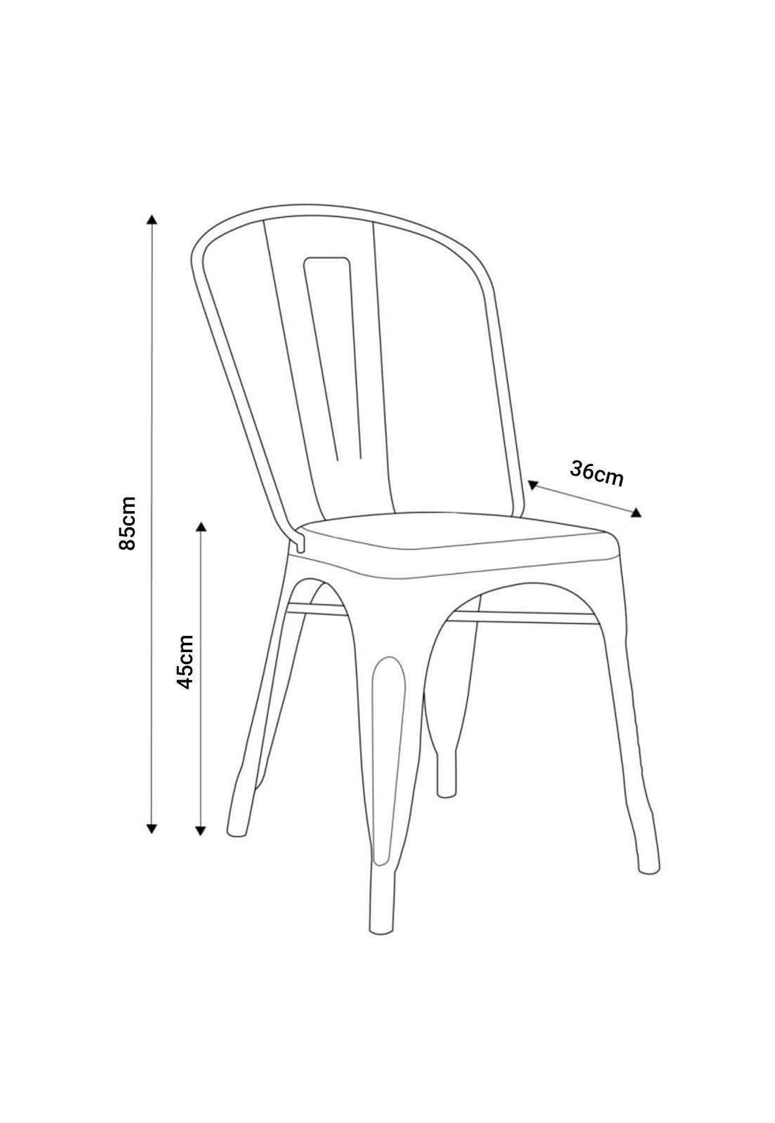 Set de 4 Sillas Tolix Asiento de Madera Empoli Negra-5