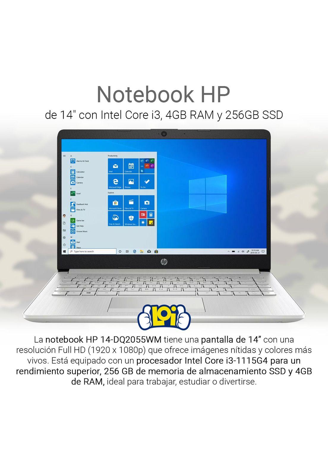 Notebook Hp Intel Core I3  4gb 256gb W10 14'-1