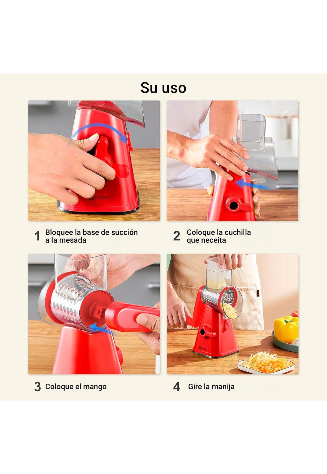 Rallador Multifunción 3 en 1 CROiX Cuchillas Intercambiables-3