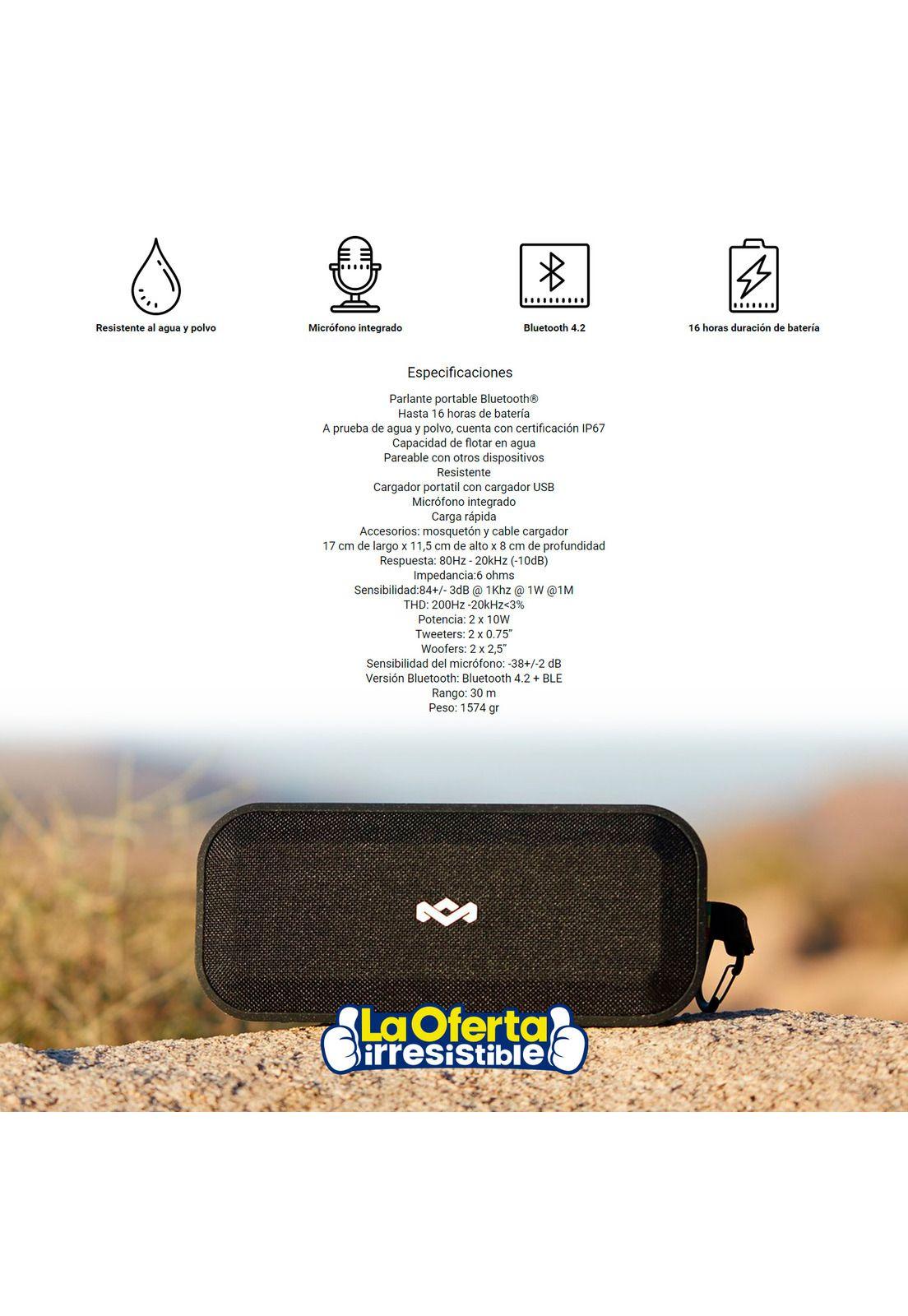 Parlante House of Marley No bounds XL Bluetooth 16hs IP6-2