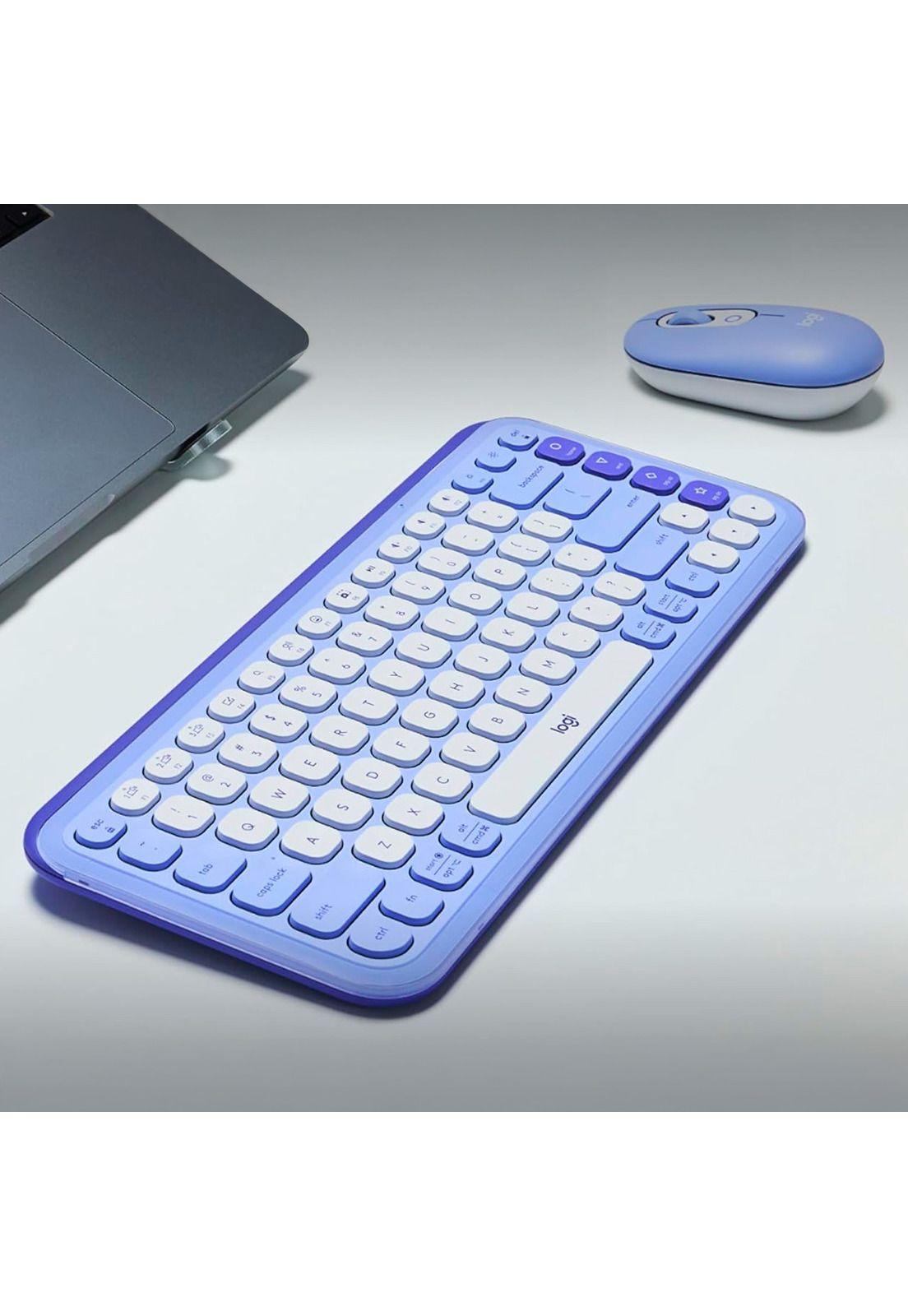 Kit Teclado y Mouse Inalámbricos Logitech Pop Icon Lila-8