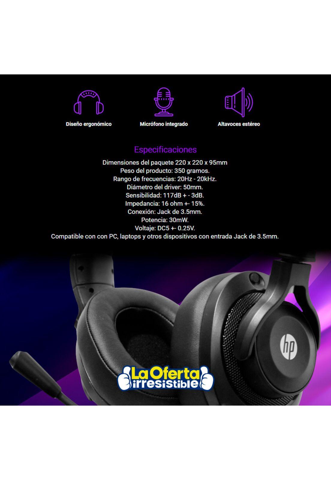 Audífonos Gamer HP H500S Con Microfono Integrado-2