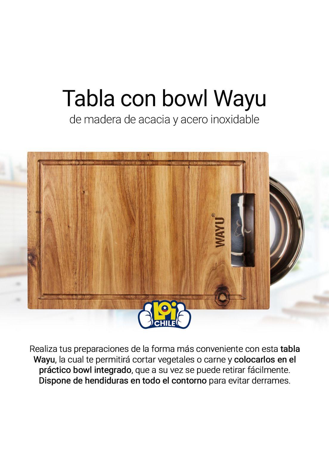 Tabla De Madera para Cortar con Bowl de Acero-1