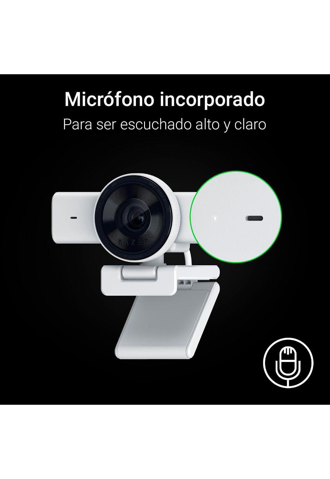 Cámara Web Gamer Razer Kiyo V2 X Webcam 1440p 60FPS Blanca-3