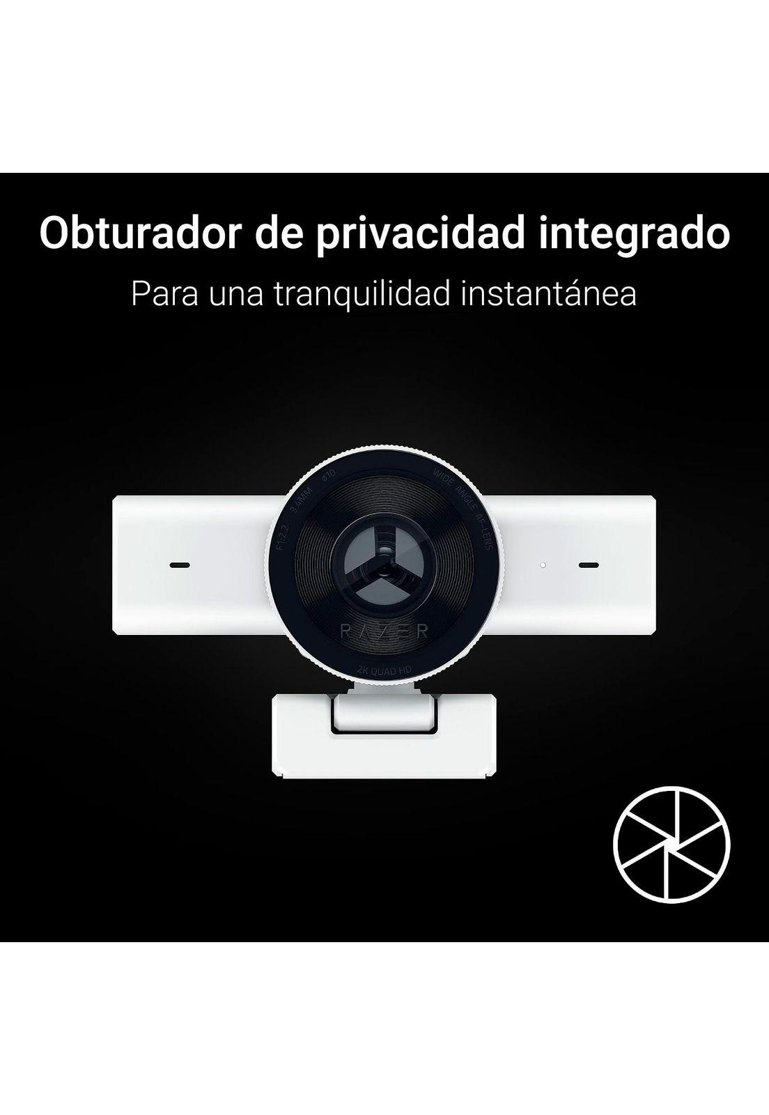 Cámara Web Gamer Razer Kiyo V2 X Webcam 1440p 60FPS Blanca-4