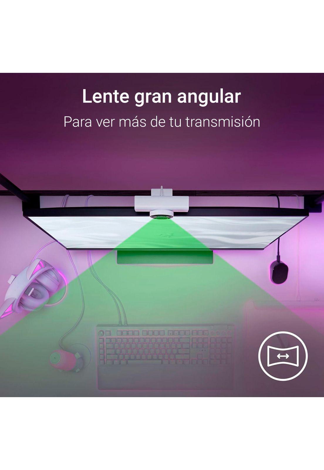 Cámara Web Gamer Razer Kiyo V2 X Webcam 1440p 60FPS Blanca-5