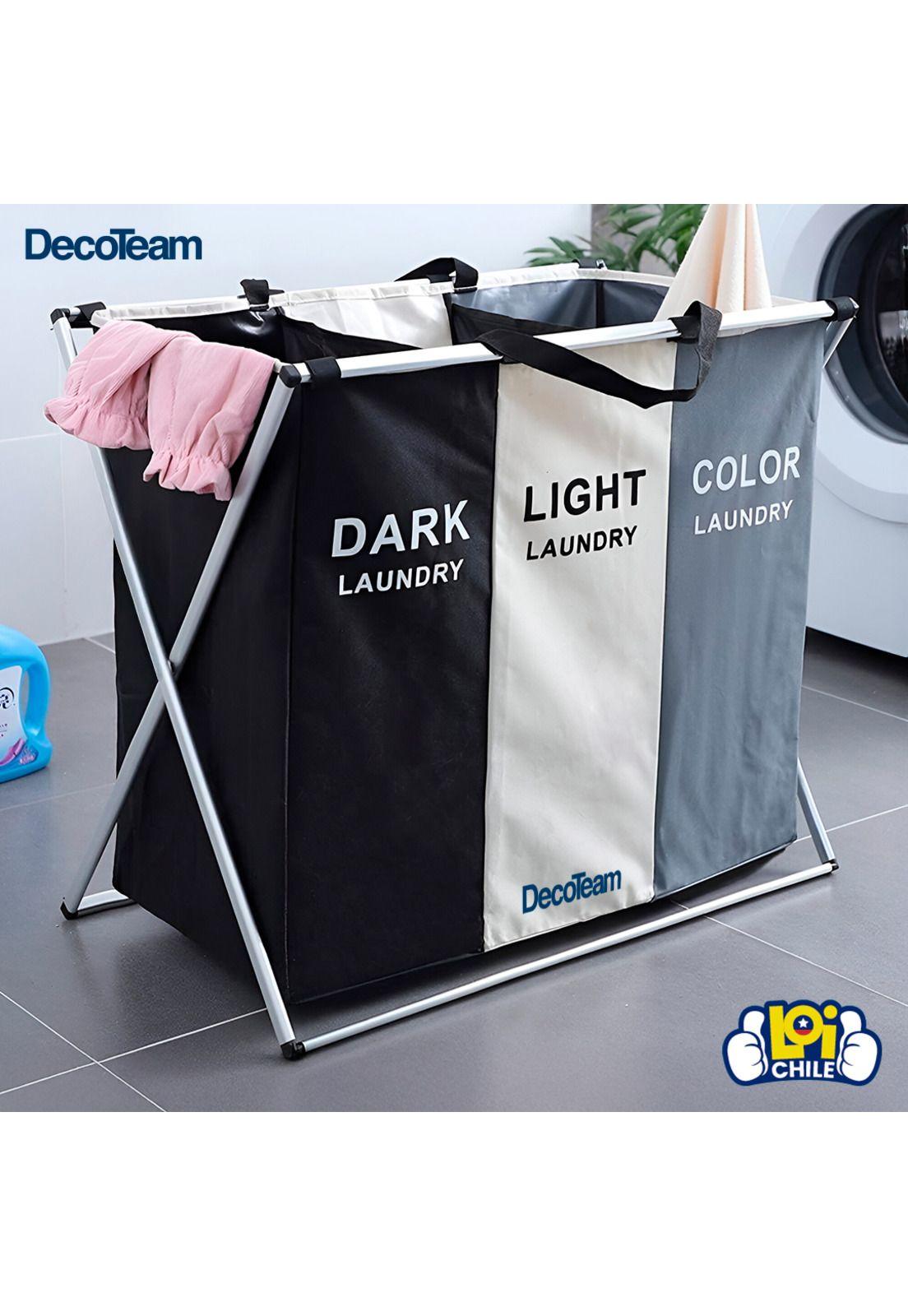 Cesto Triple Para Ropa DecoTeam Desmontable Tela Oxford 600D-6