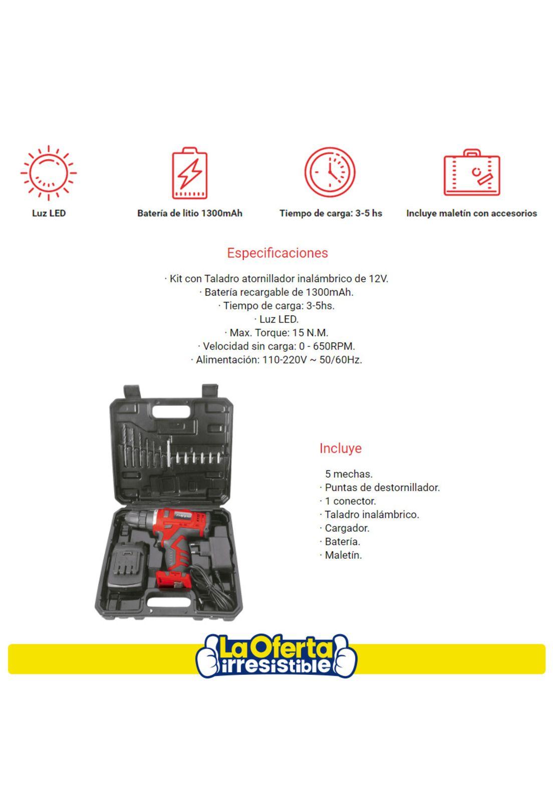 Taladro Inalambrico NAPPO NHK-054 12v Con Accesorios-2