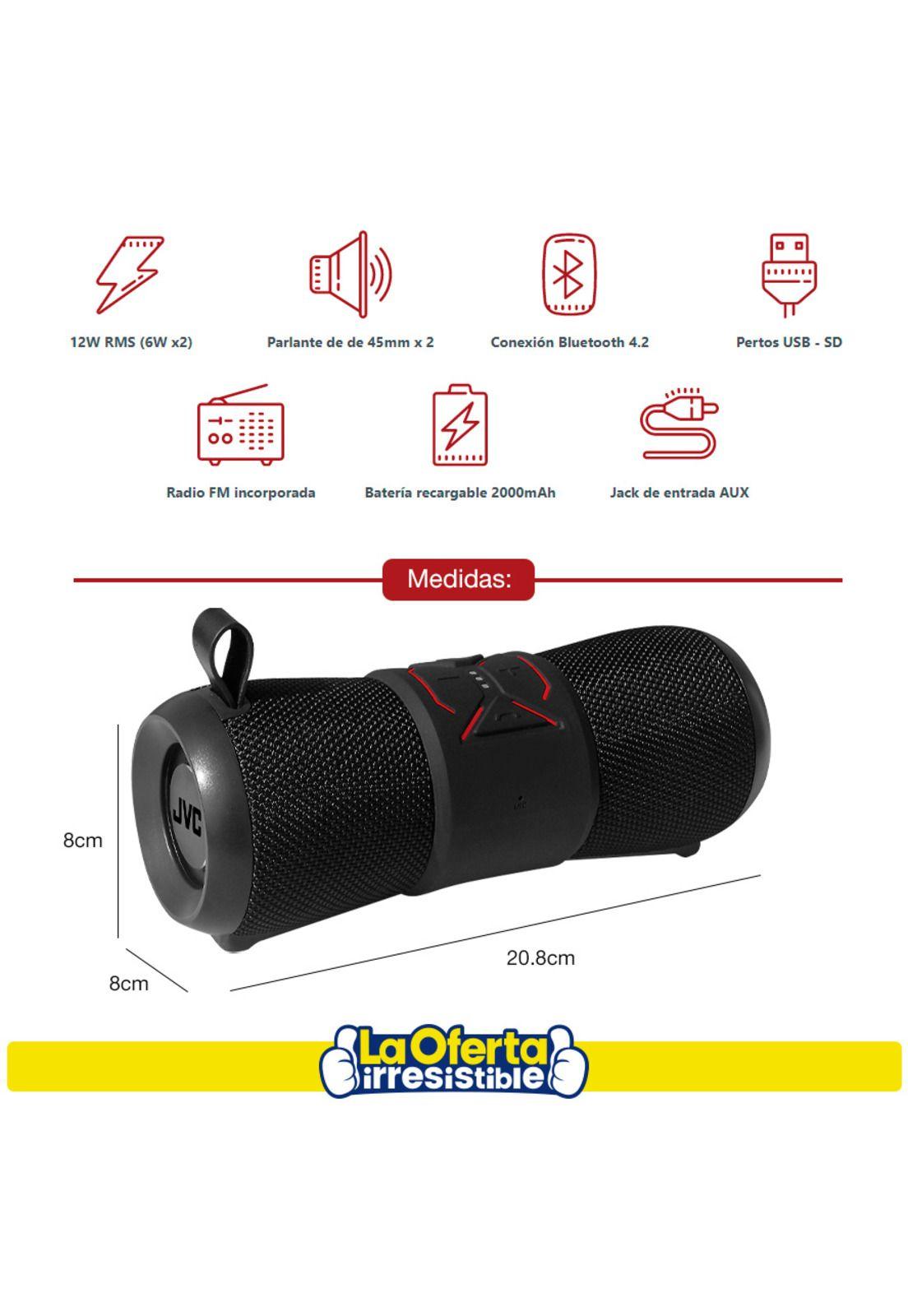 Parlante Inalámbrico JVC Portátil Waterproof Reargable-2
