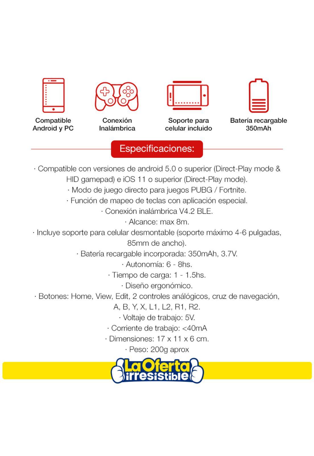 Joystick Inalámbrico Para Smartphone Tablet Pc Adroid iOs-4