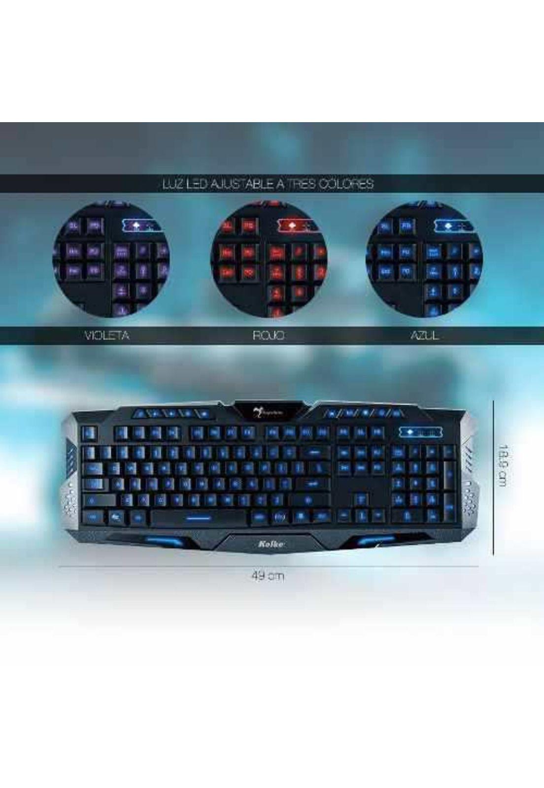 Teclado Gamer Kolke Force Con Luces De Colores Led Usb-2