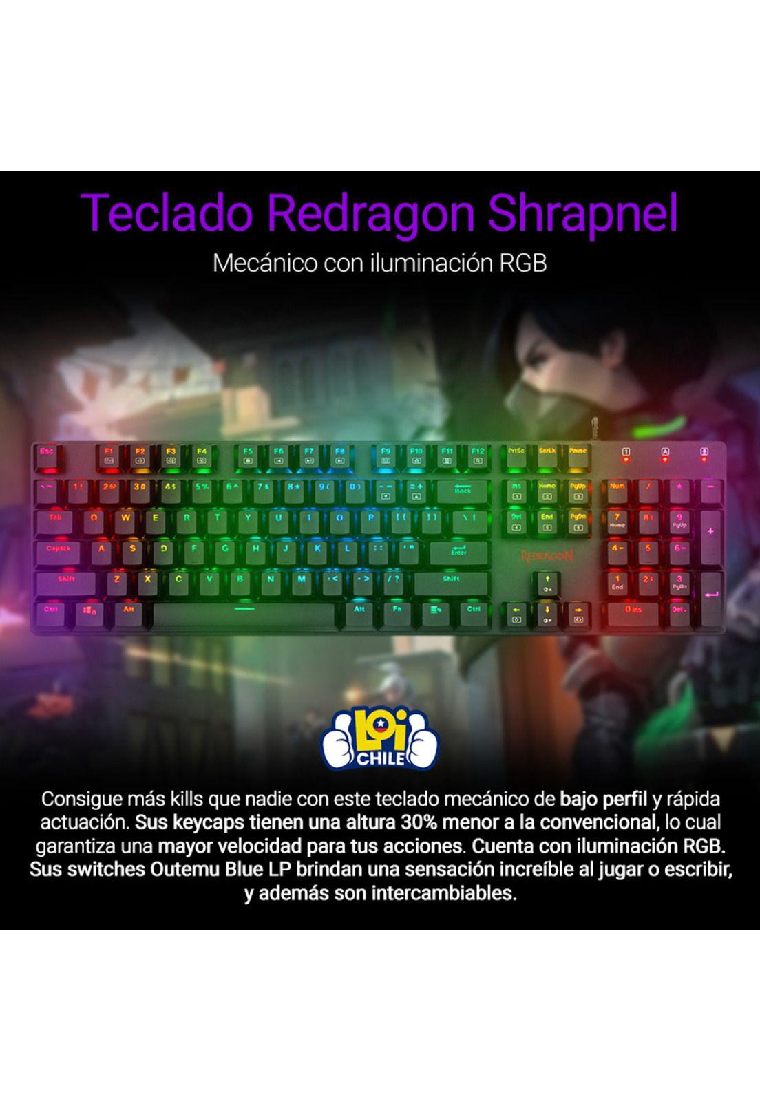 Teclado Gamer Mecanico Shrapnel Redragon-1