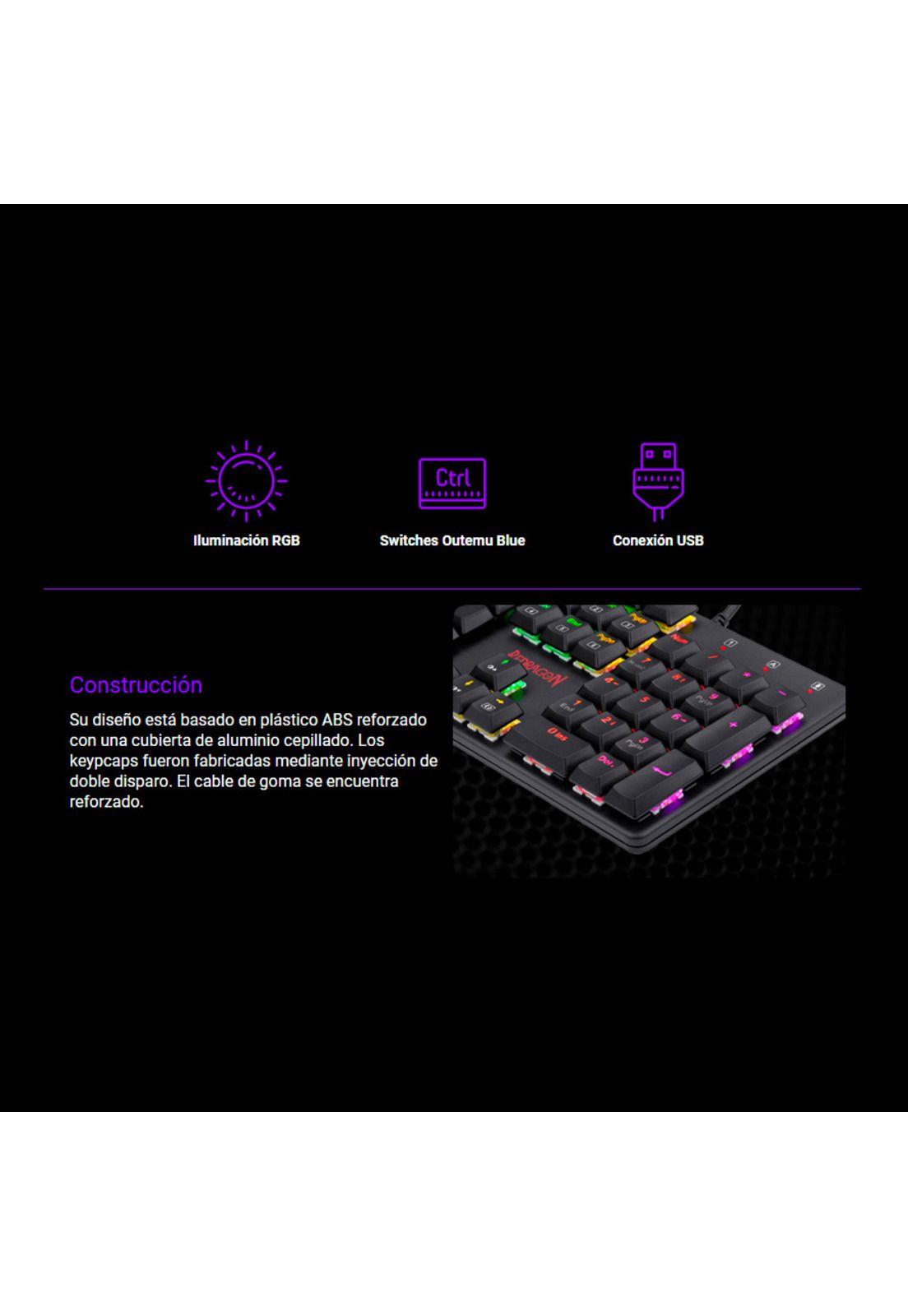 Teclado Gamer Mecanico Shrapnel Redragon-2