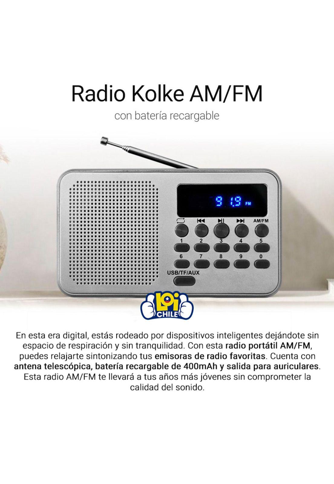 Radio Recargable Kolke con Display Led Conexión USB, SD y Auxiliar 3,5mm-1