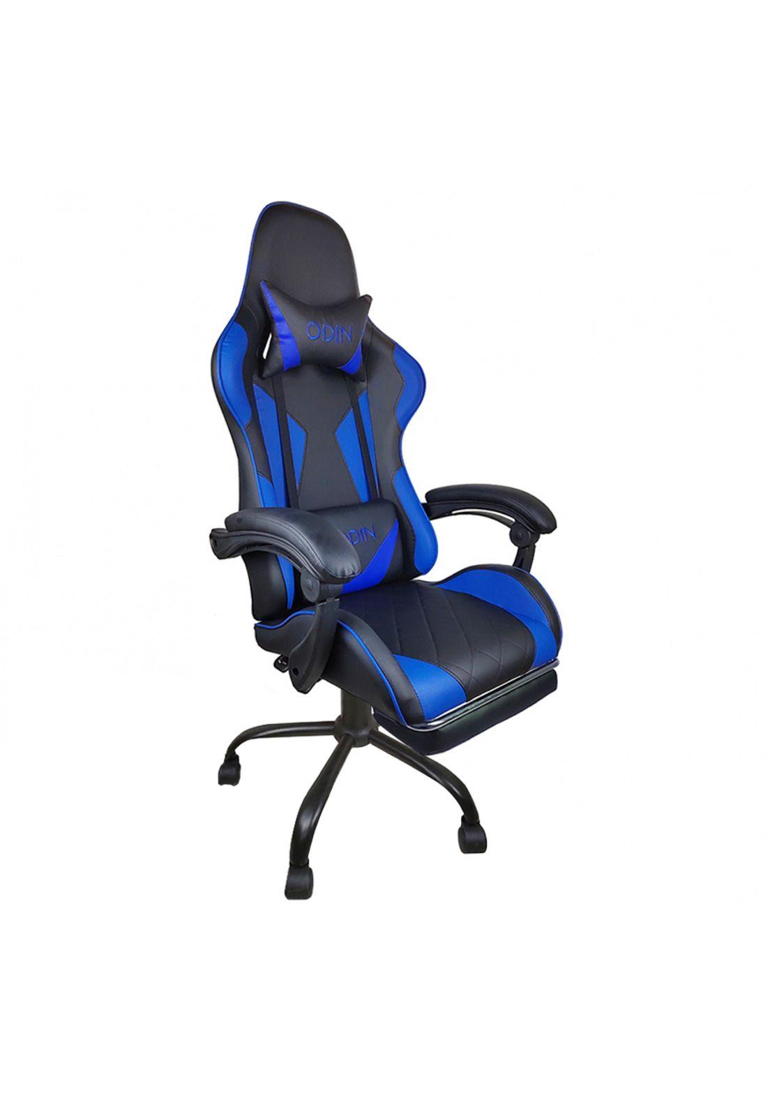 Silla Gamer Empoli Odín Ergonómica Apoyapiés Azul-1