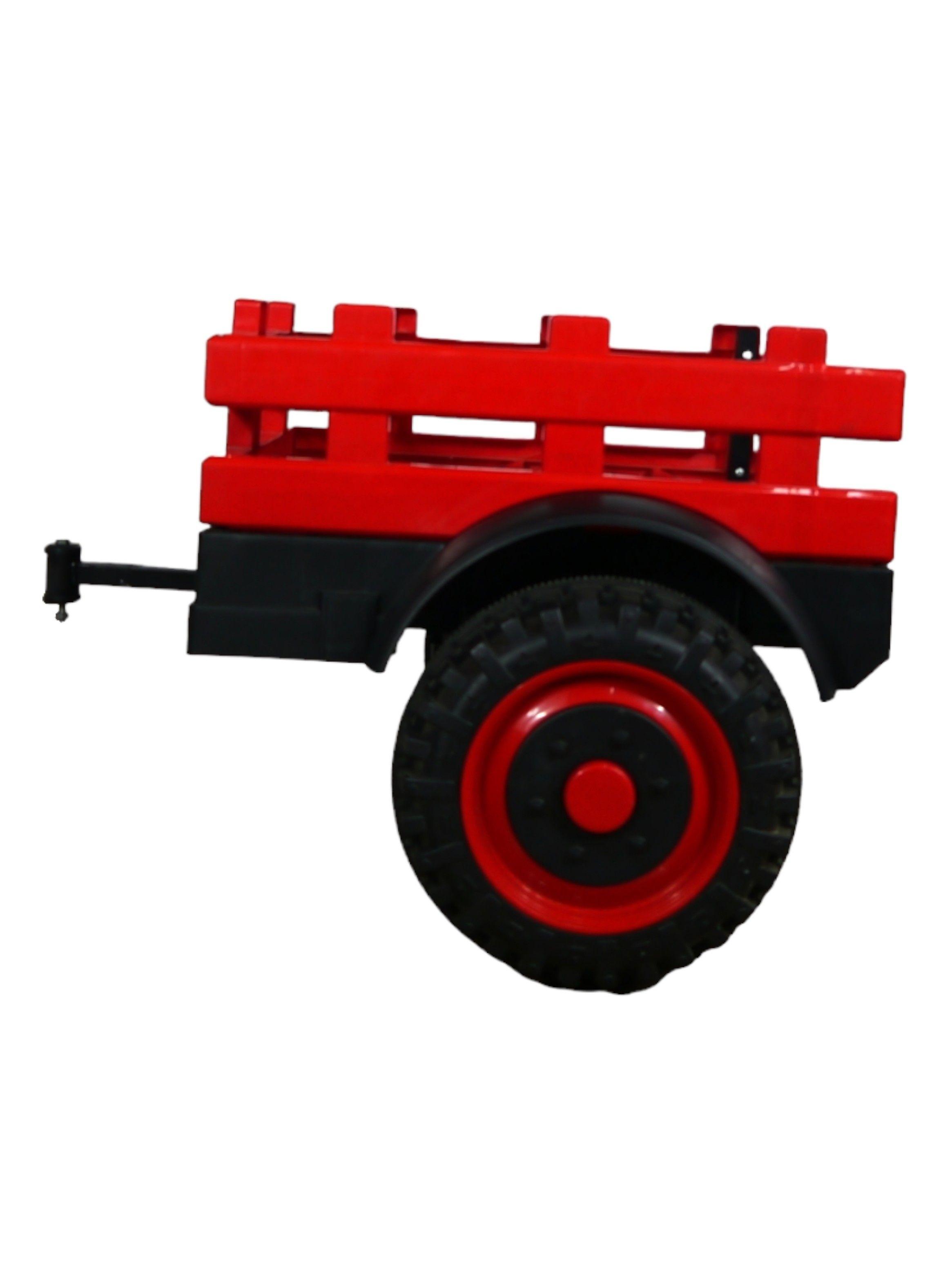 Tractor a Batería Con Carro Premium Rojo-3