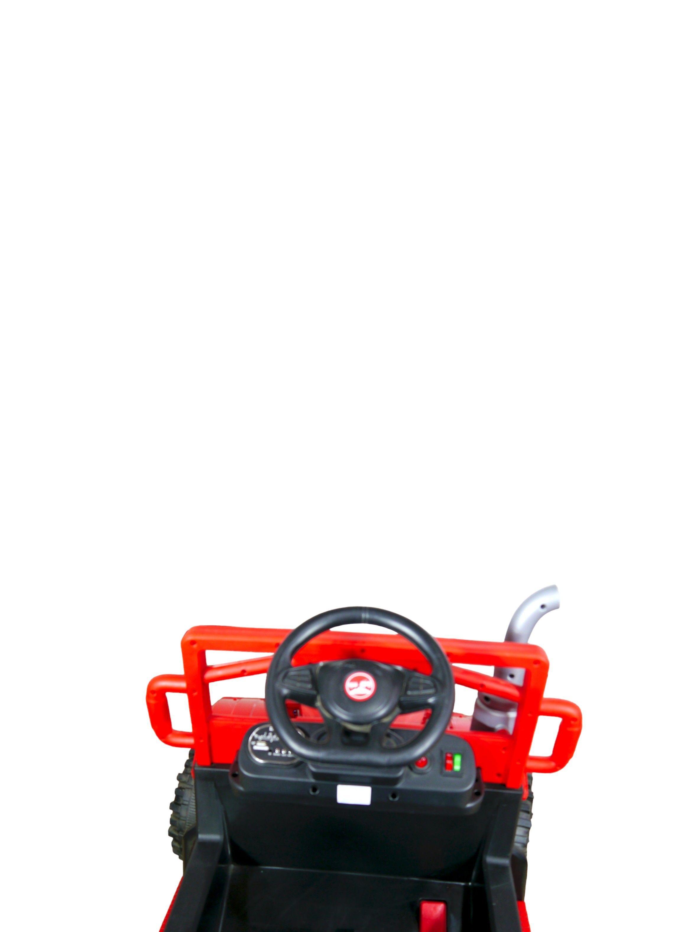 Tractor a Batería Con Carro Premium Rojo-7