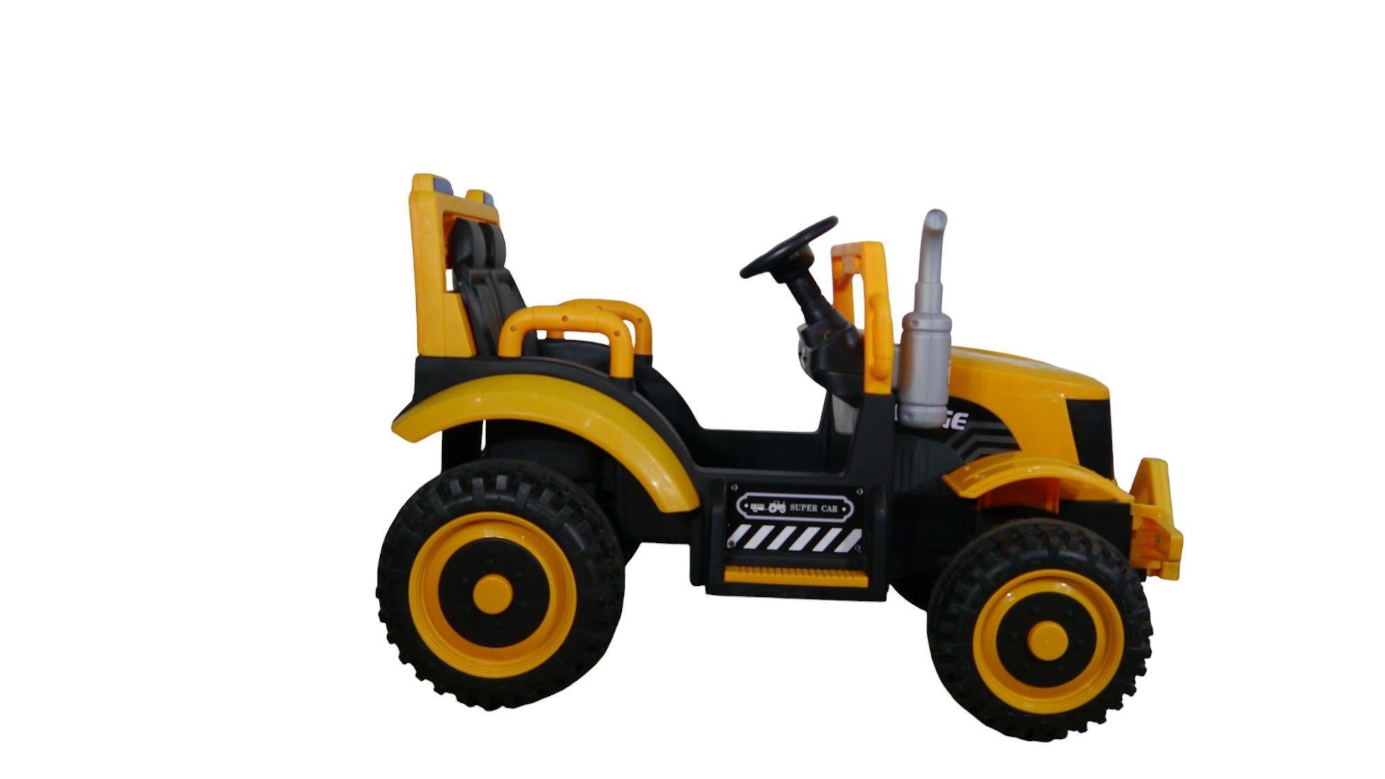 Tractor Eléctrico Con Carro Premium Amarillo-1