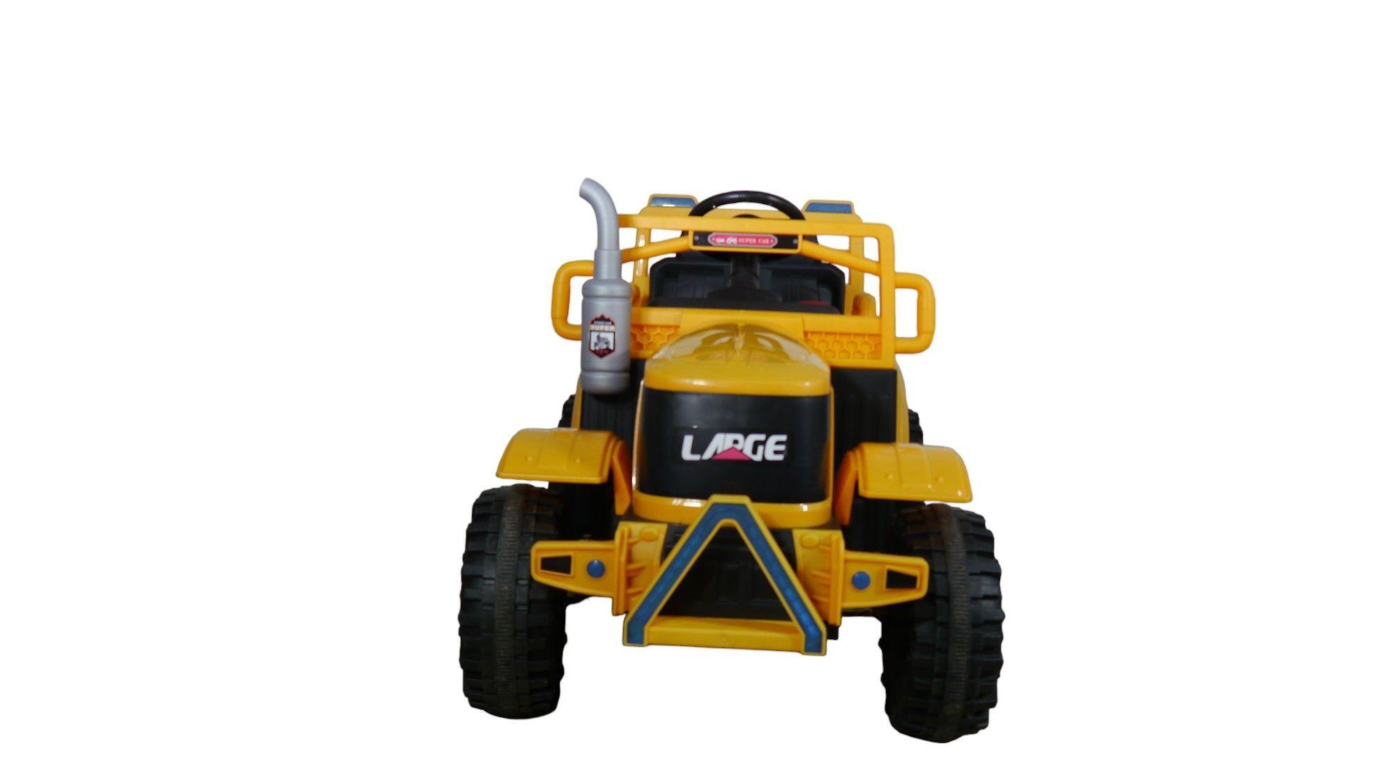 Tractor Eléctrico Con Carro Premium Amarillo-5