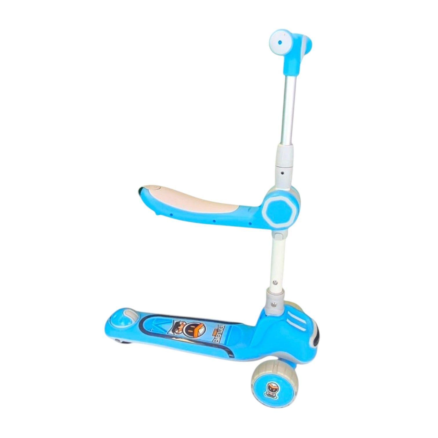 Scooter Plegable infantil 2 en 1 Luces Led Celeste-2