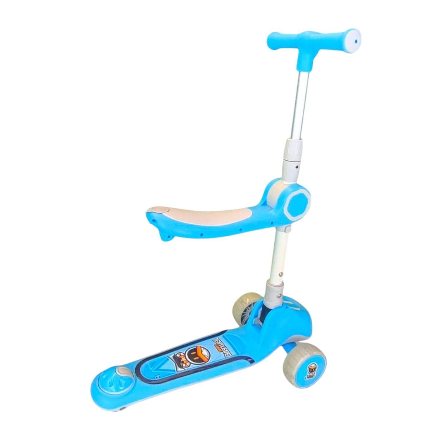 Scooter Plegable infantil 2 en 1 Luces Led Celeste-5