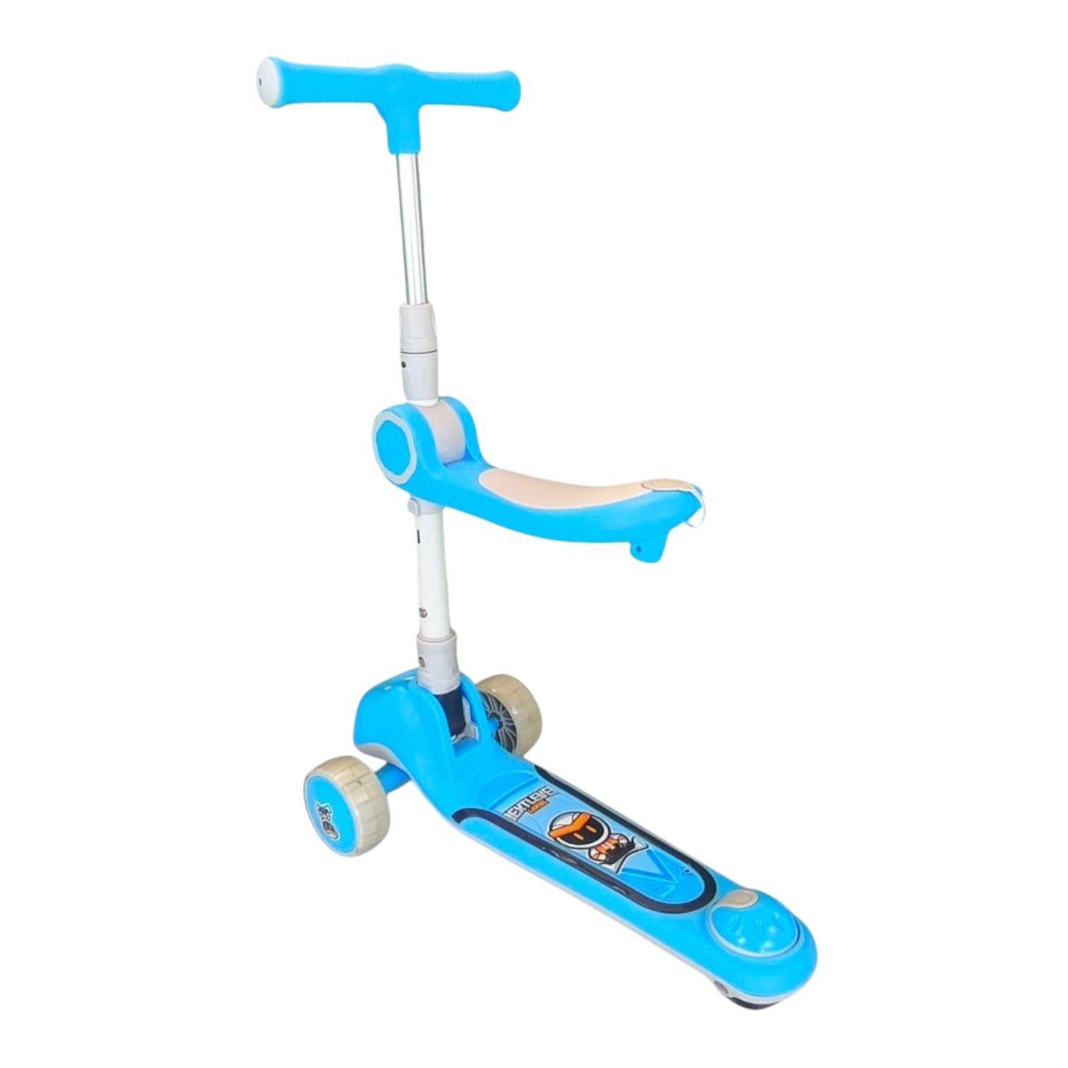 Scooter Plegable infantil 2 en 1 Luces Led Celeste-6