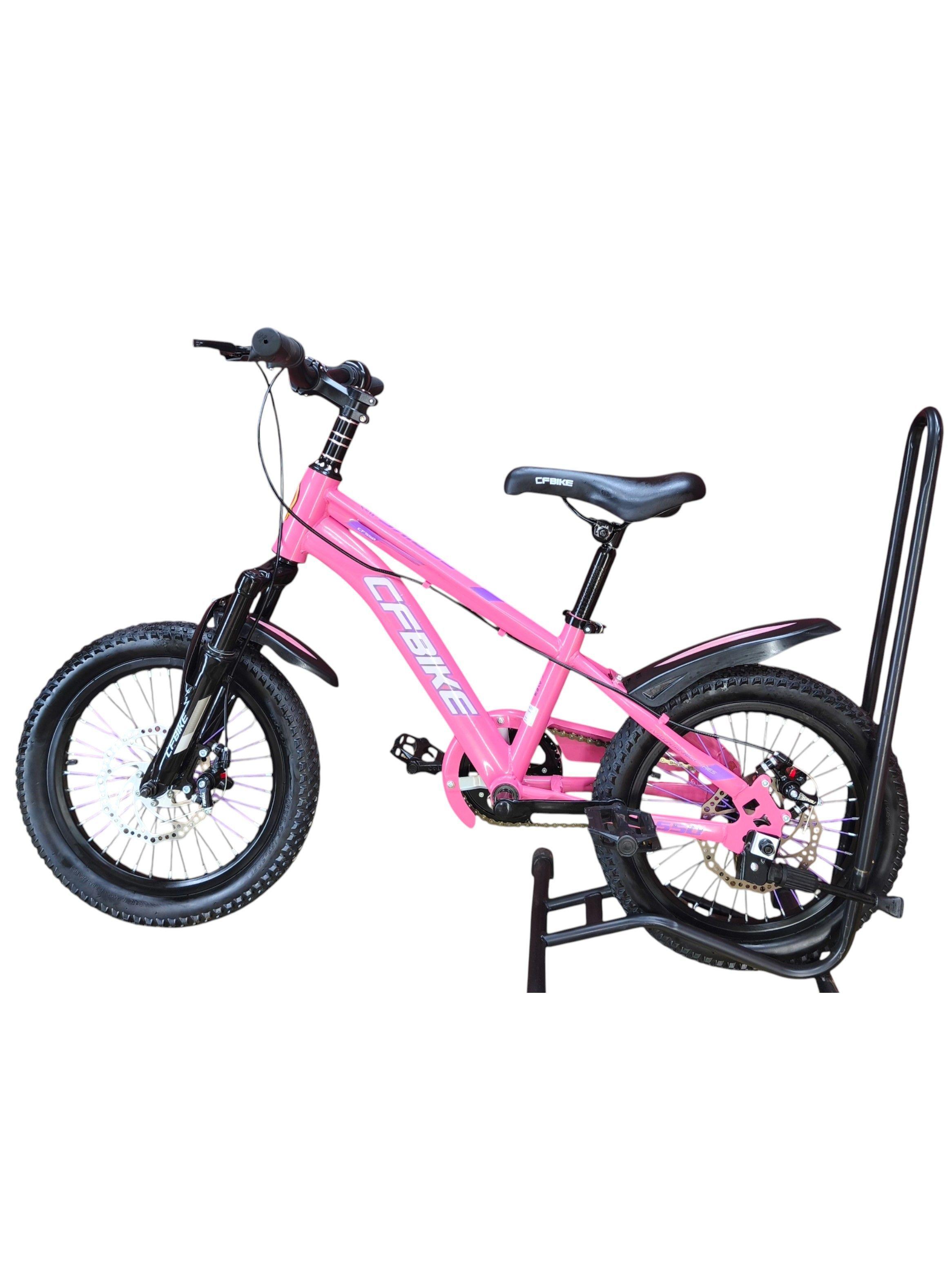 Bicicleta Aro 16 Cfbike Con Freno Disco Rosado Log Blanco-4