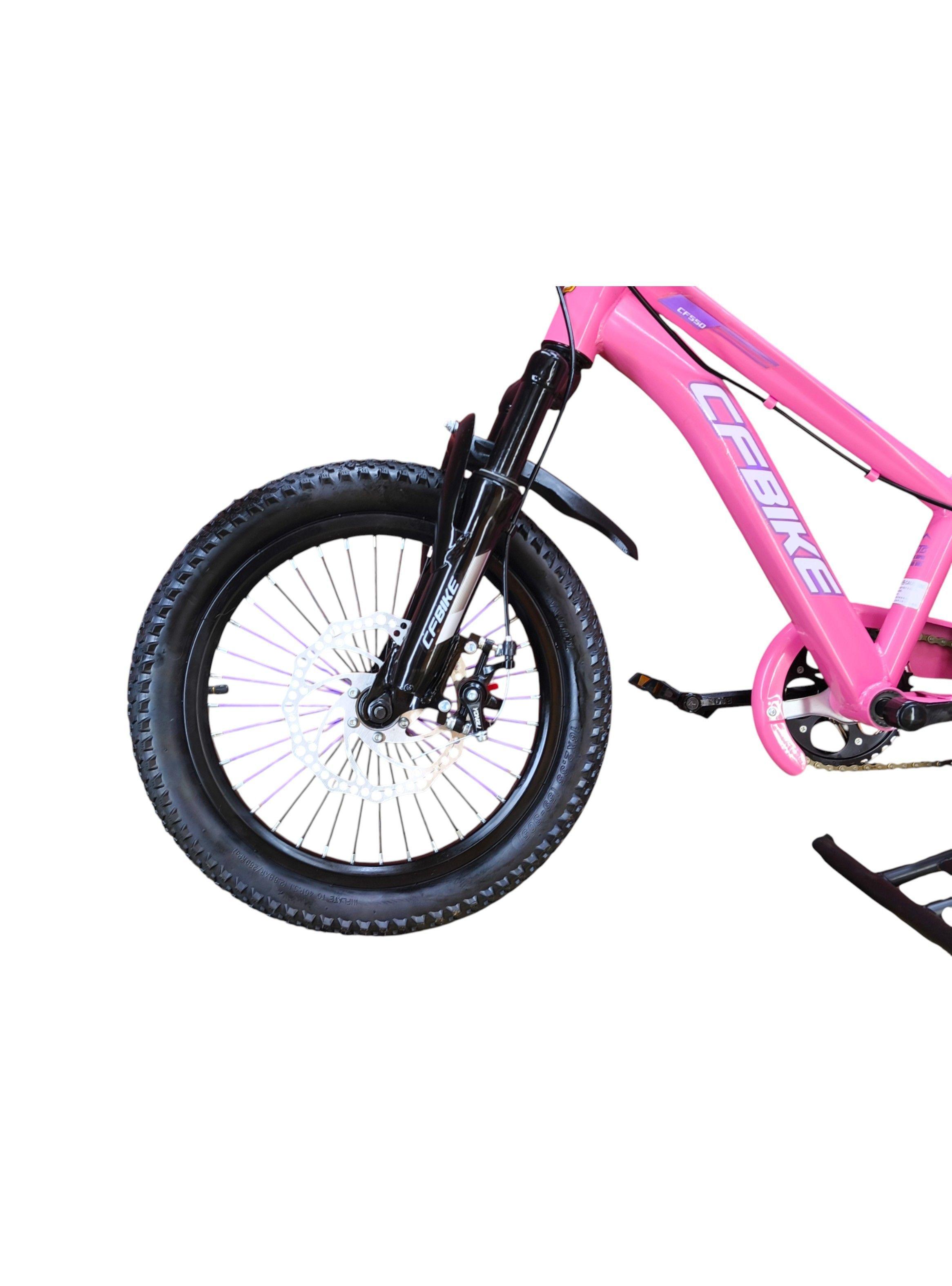 Bicicleta Aro 16 Cfbike Con Freno Disco Rosado Log Blanco-5