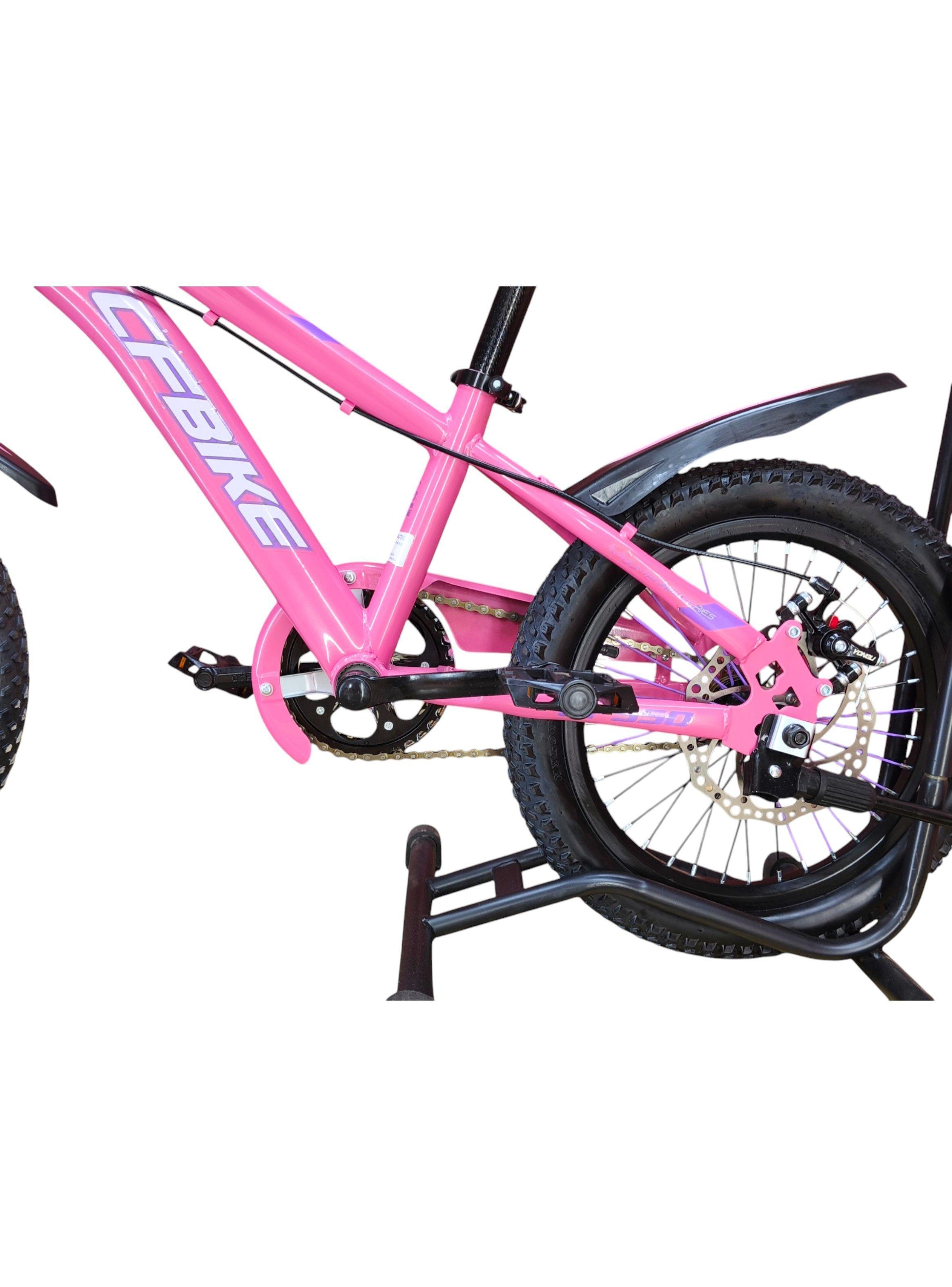Bicicleta Aro 16 Cfbike Con Freno Disco Rosado Log Blanco-6