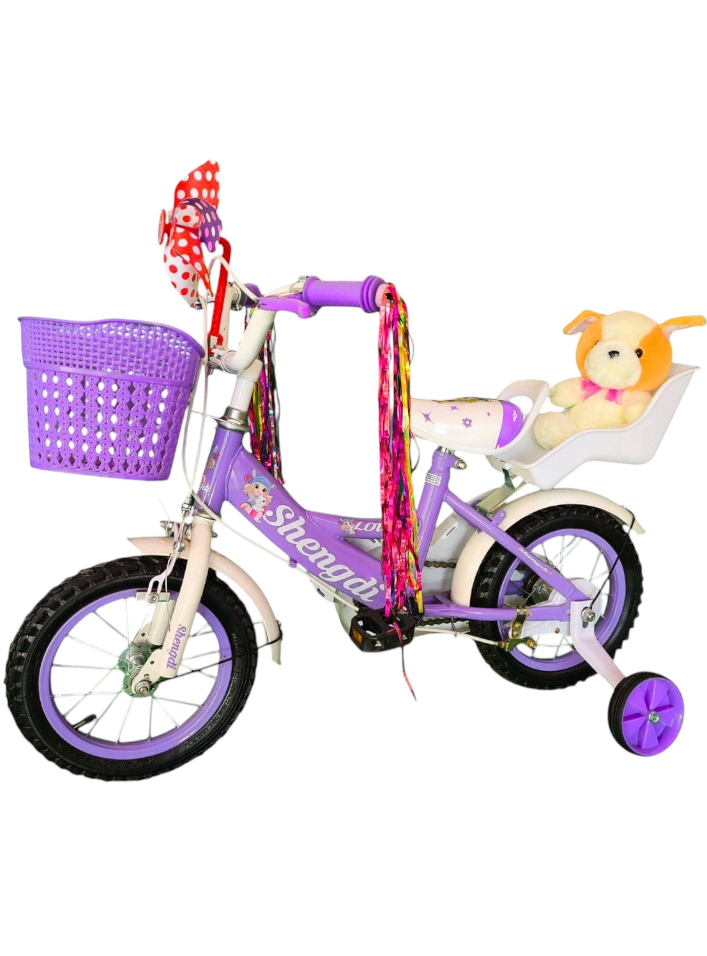 Bicicleta Aro 12 Infantil  Con Peluchero Lila  Shengdi                -2
