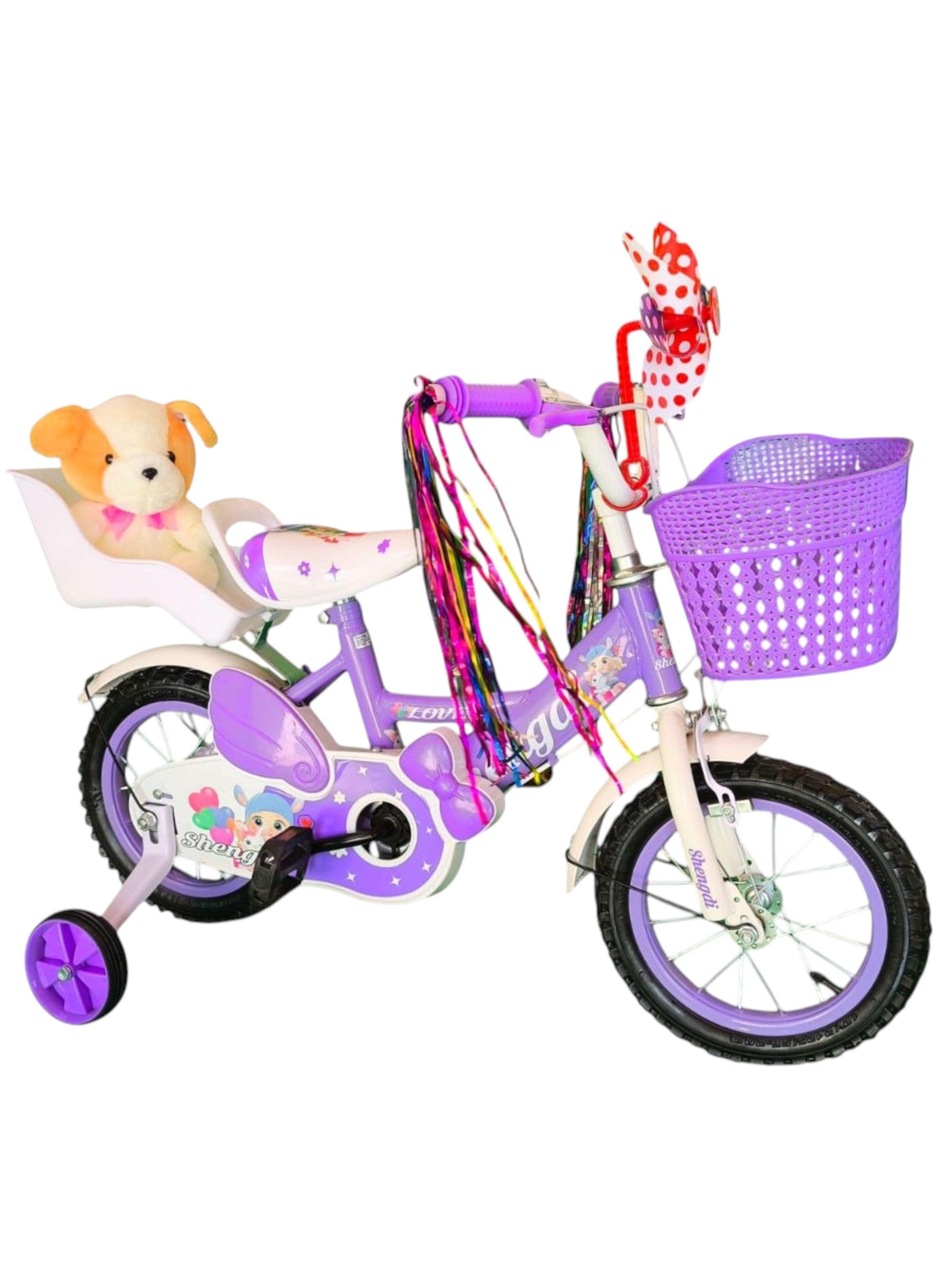 Bicicleta Aro 12 Infantil  Con Peluchero Lila  Shengdi                -4