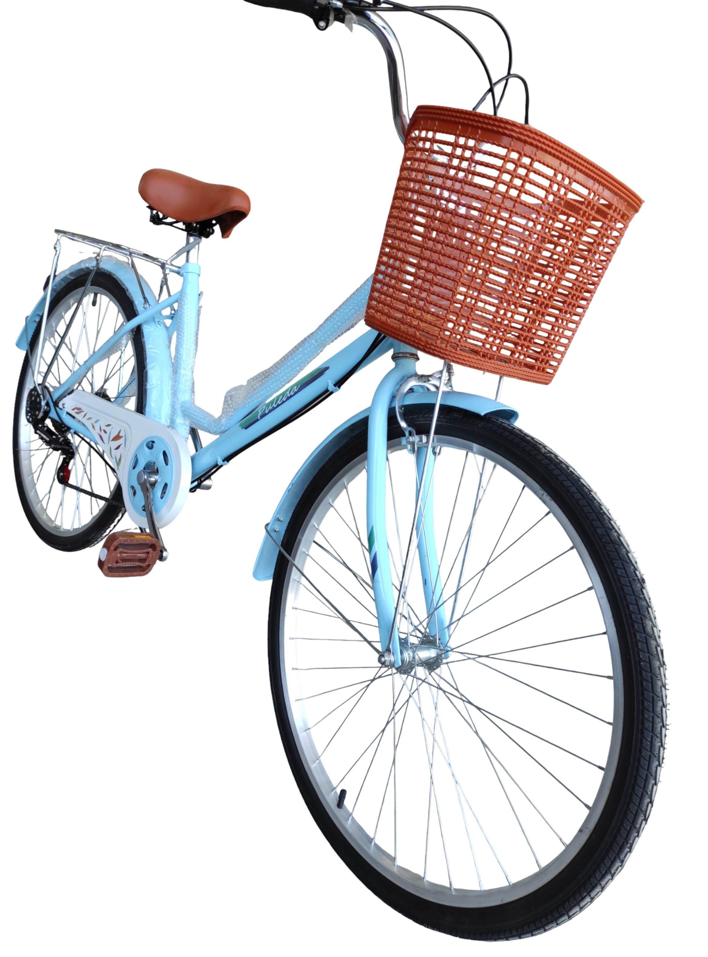 Bicicleta Aro 27.5  Puleda Celeste de Paseo Con 7 Velocidades Y Freno Disco-2