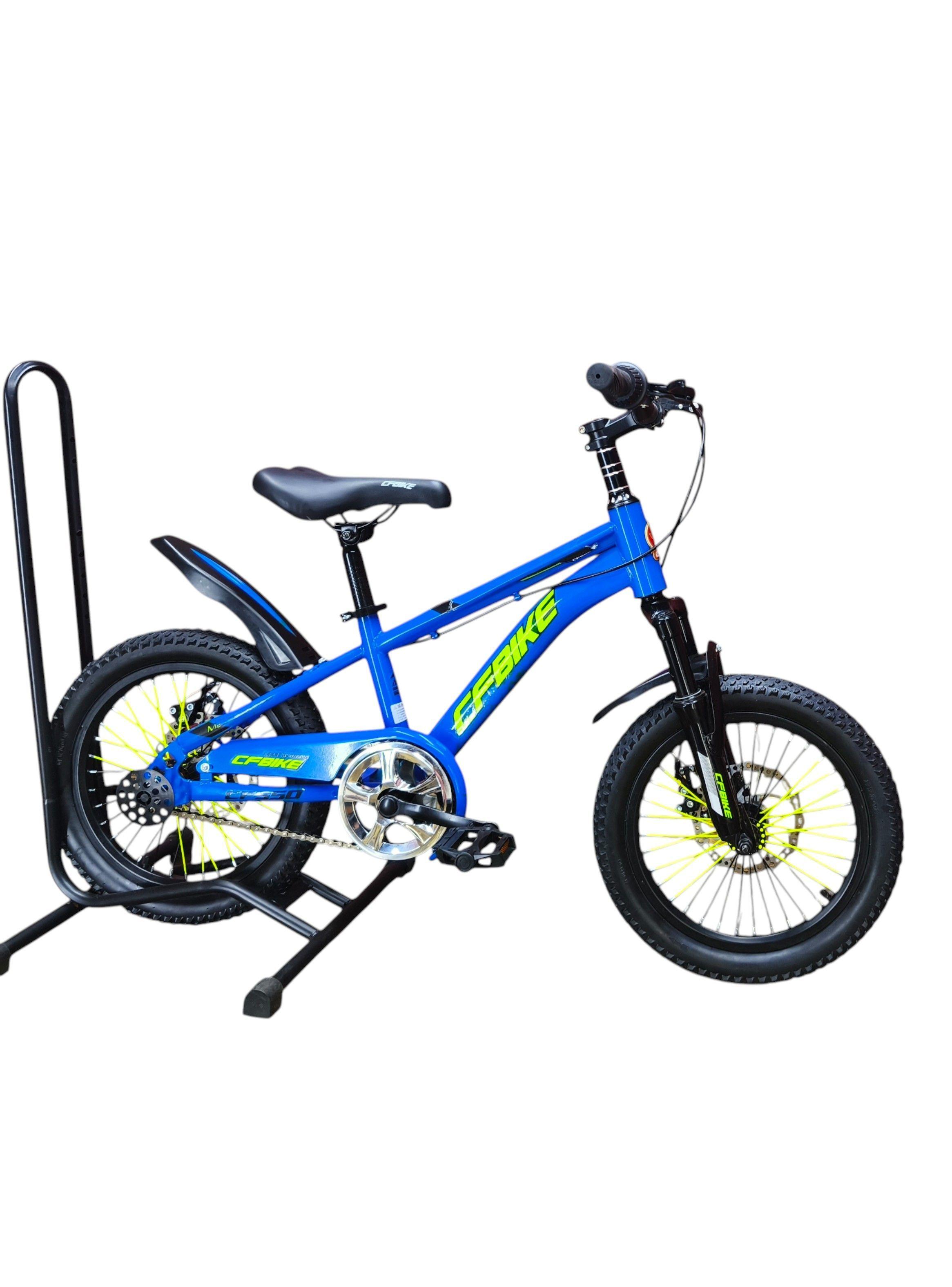 Bicicleta Aro 16 Cfbike Con Freno Disco Azul Log Amarillo-2